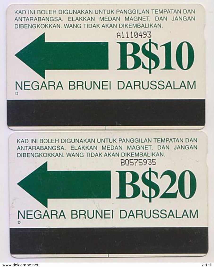 Brunei Old Phonecards JTB  Used 2 Cards 10$ 20$ - Brunei