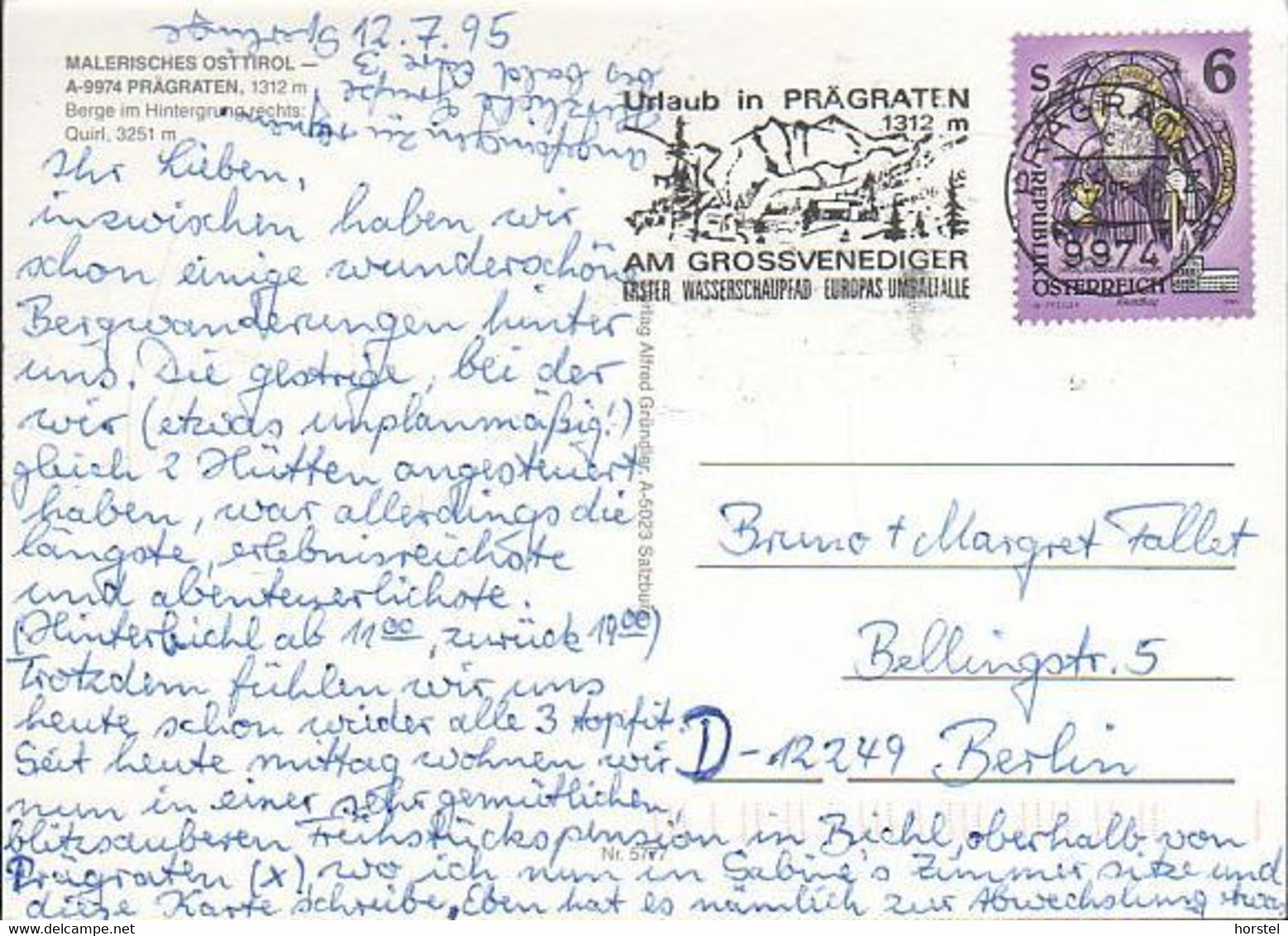 Austria - 9974 Prägraten - Berge Im Hintergrund Rechts Quirl - Nice Stamp - Prägraten