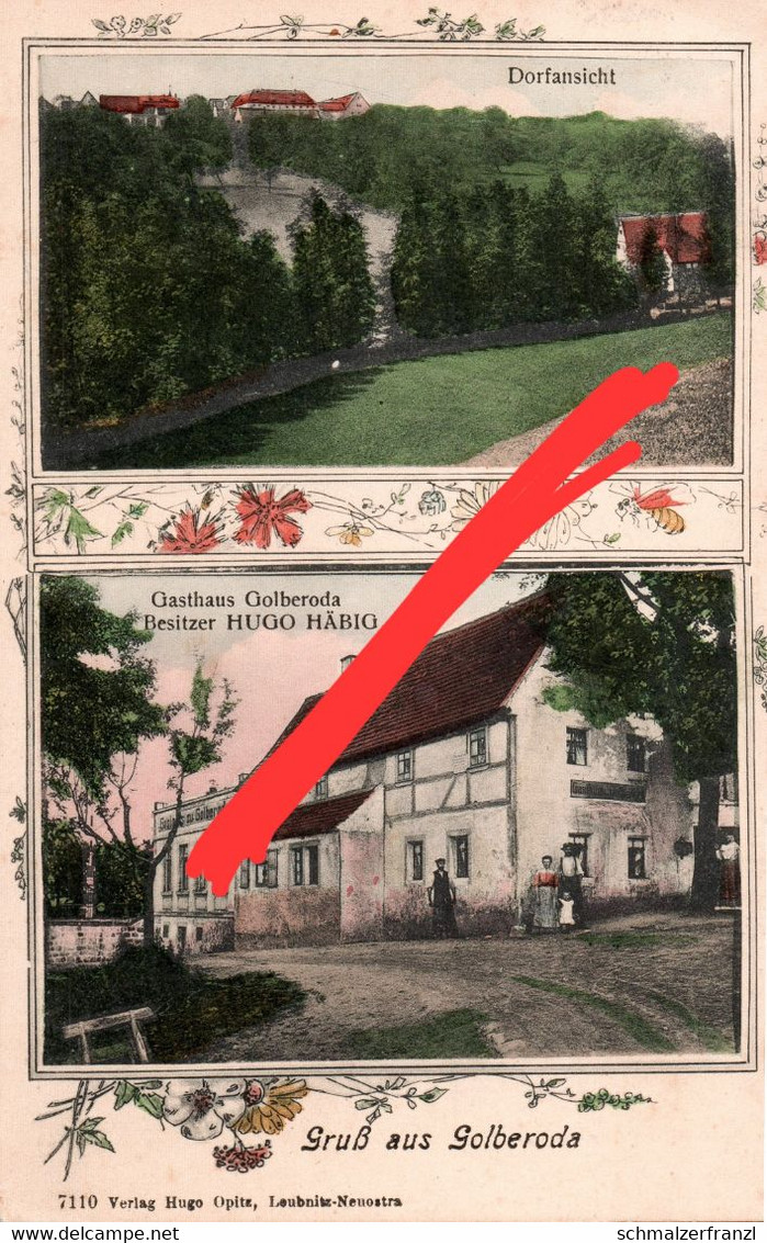 Litho AK Golberode Gasthaus Mutter Häbig A Babisnau Gaustritz Goppeln Rippien Hänichen Bärenklause Bannewitz Dresden - Bannewitz