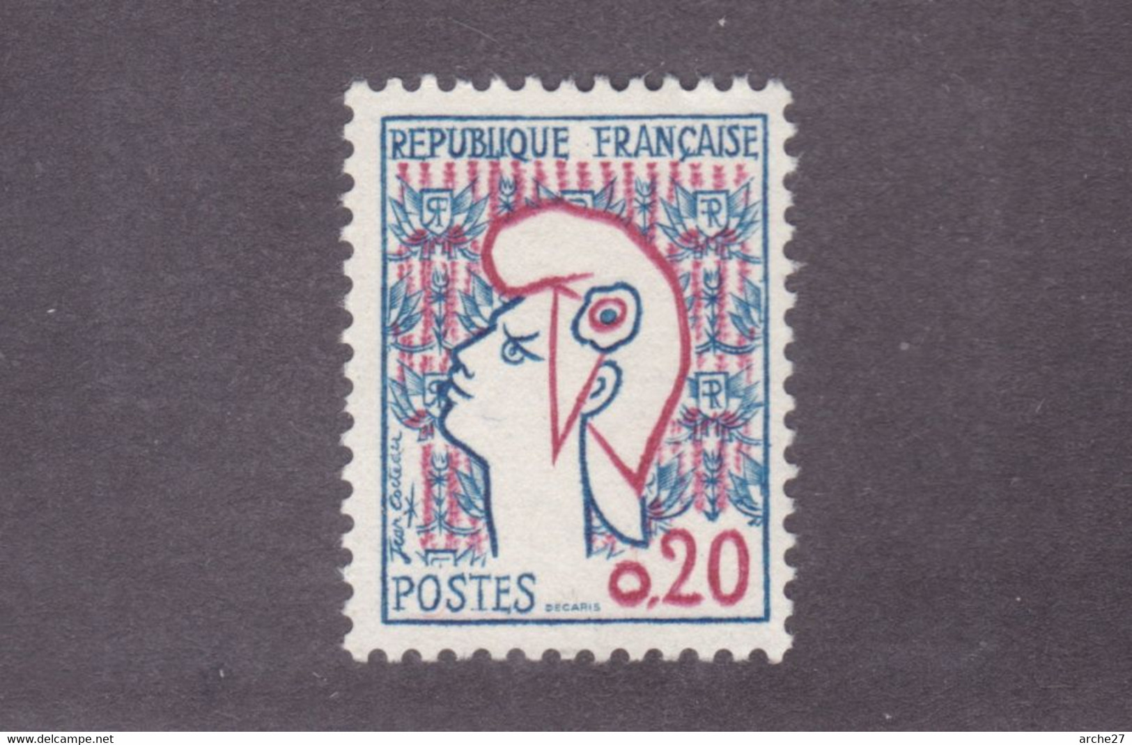 TIMBRE FRANCE N° 1282 NEUF ** - 1961 Marianne De Cocteau