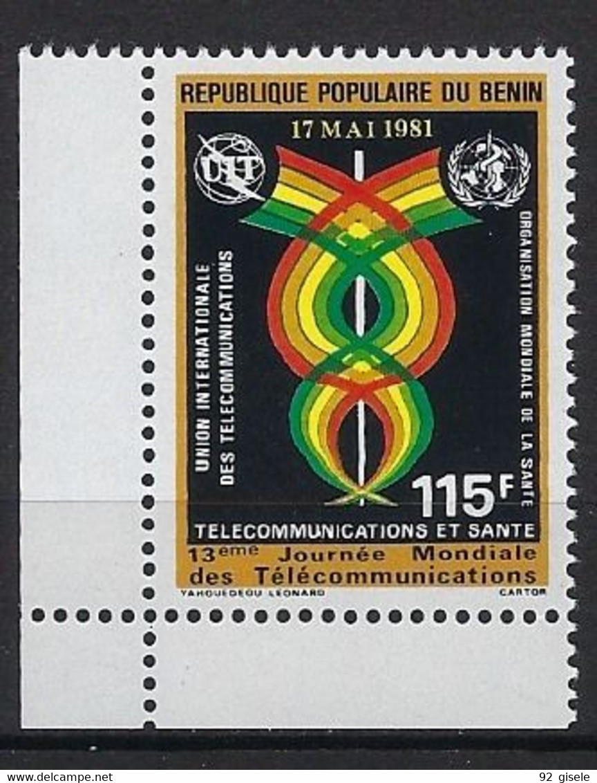 Benin YT 528 " Télécommunications & Santé " 1981 Neuf** - Benin - Dahomey (1960-...)