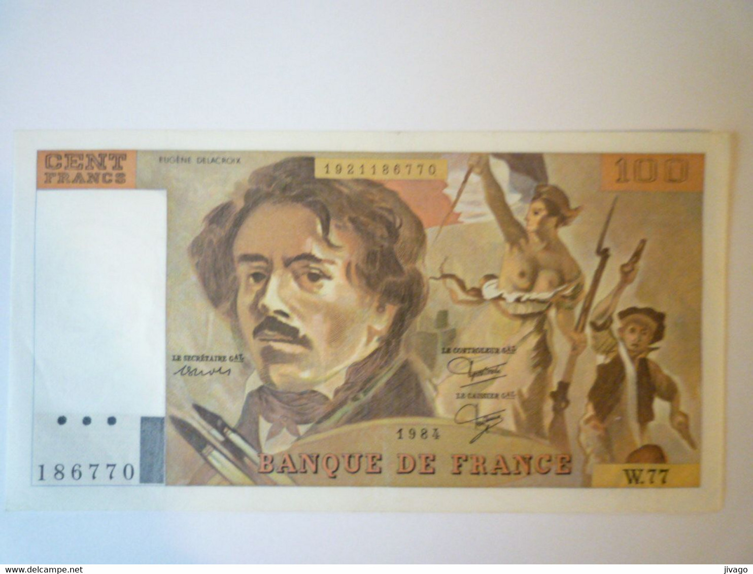 2022 - 166  BILLET De 100F  Eugène DELACROIX  W. 77  (1984)  XXX - 100 F 1978-1995 ''Delacroix''