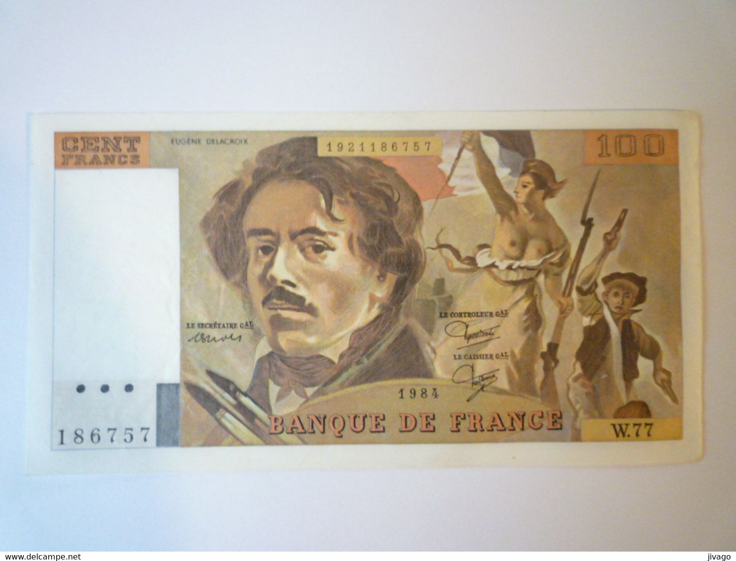 2022 - 167  BILLET De 100F  Eugène DELACROIX  W. 77  (1984)  XXX - 100 F 1978-1995 ''Delacroix''