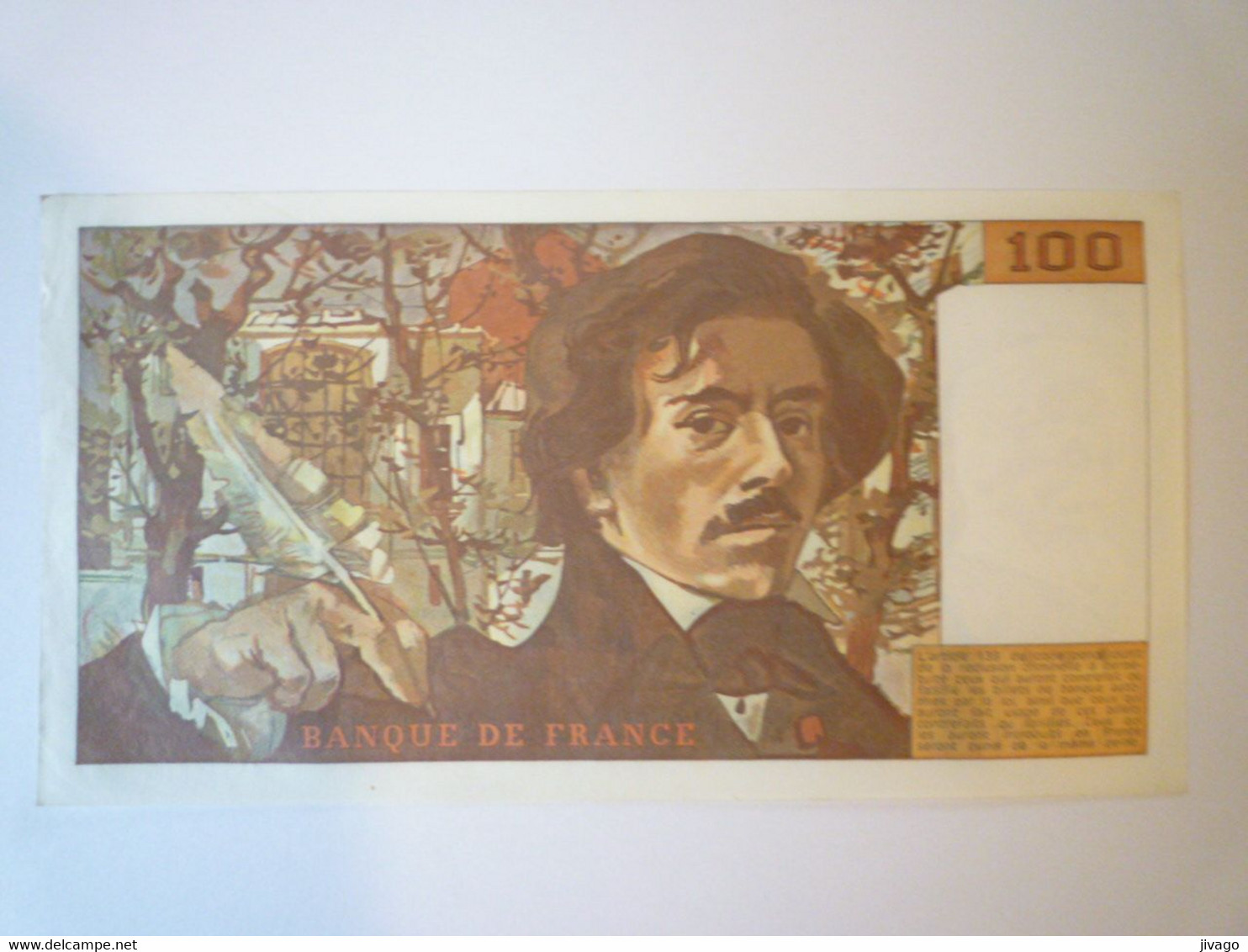 2022 - 167  BILLET De 100F  Eugène DELACROIX  W. 77  (1984)  XXX - 100 F 1978-1995 ''Delacroix''