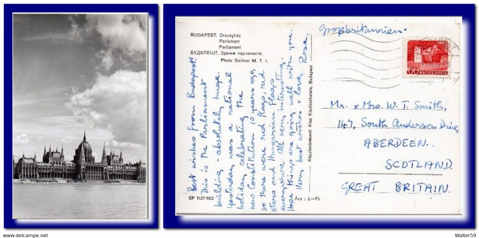 1971 ? Hungary Hungarn Hongrie Postcard Budapest Posted To Scotland Ak Carte - Postmark Collection