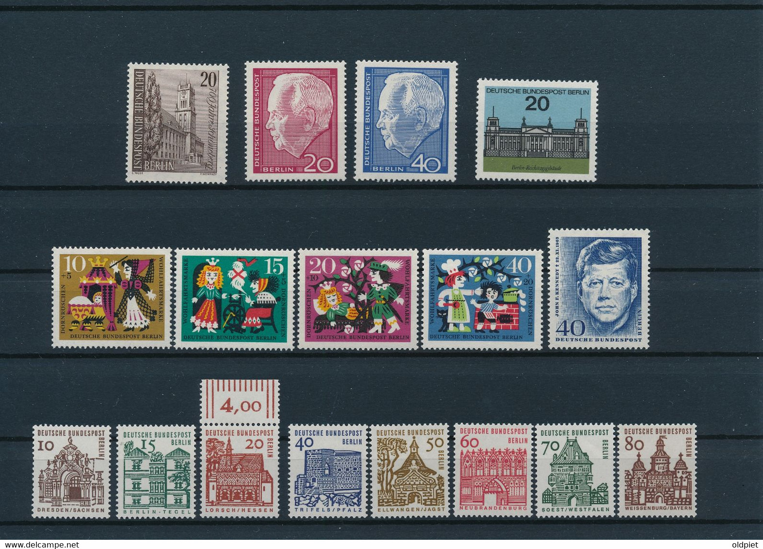 GERMANY Berlin West Jahrgang 1964 Stamps Year Set ** MNH Postfrisch - Complete Komplett Michel # 233 - 249 - Unused Stamps