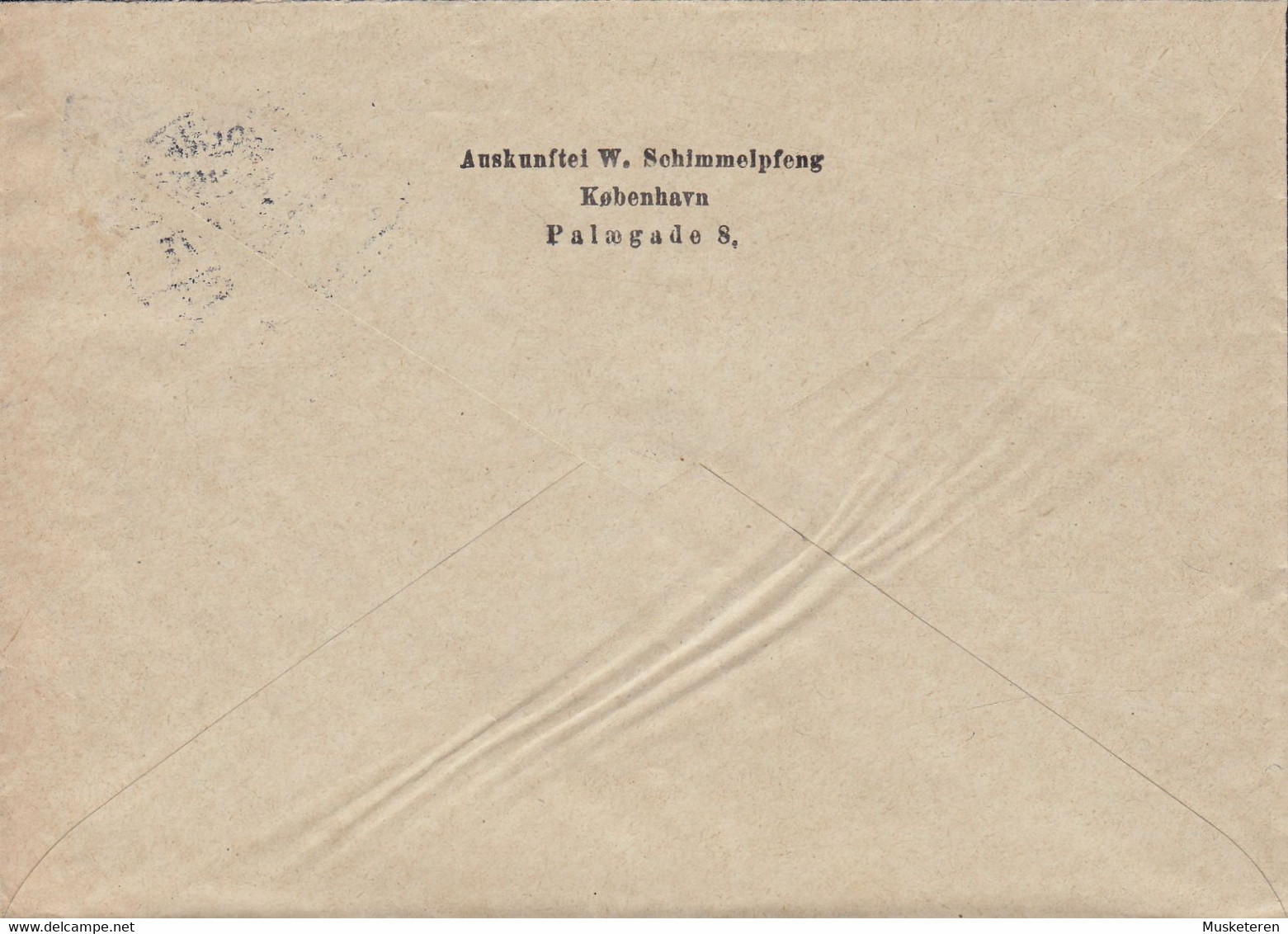 Denmark AUSKUNFTEI W. SCHIMMELPFENG Palægade Brotype Ia KJØBENHAVN IX. 1911 Cover Brief ASSENS (Arr.) Fr. VIII. - Briefe U. Dokumente