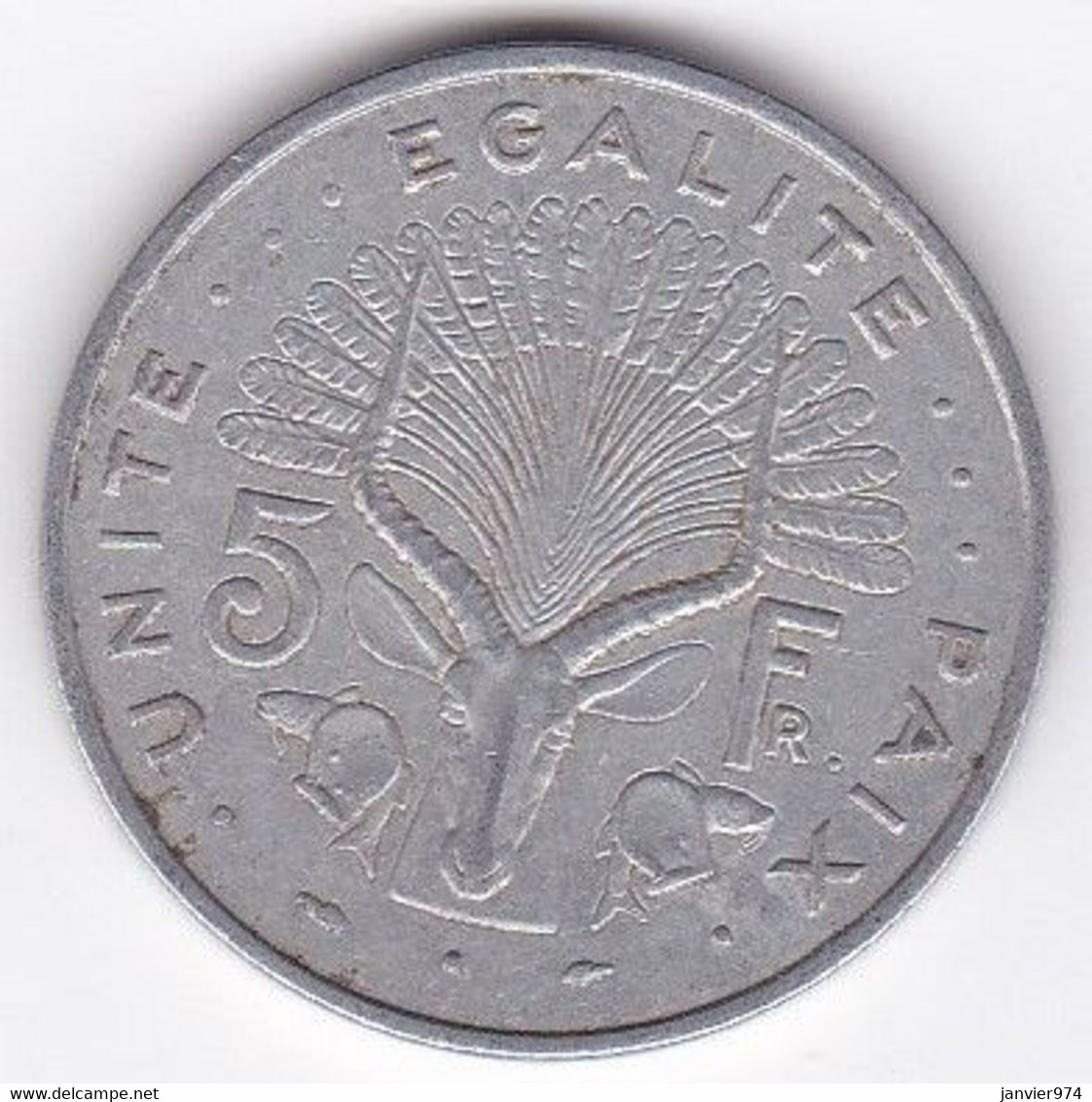 République De Djibouti. 5 Francs 1991 Aluminium. KM# 22 - Dschibuti