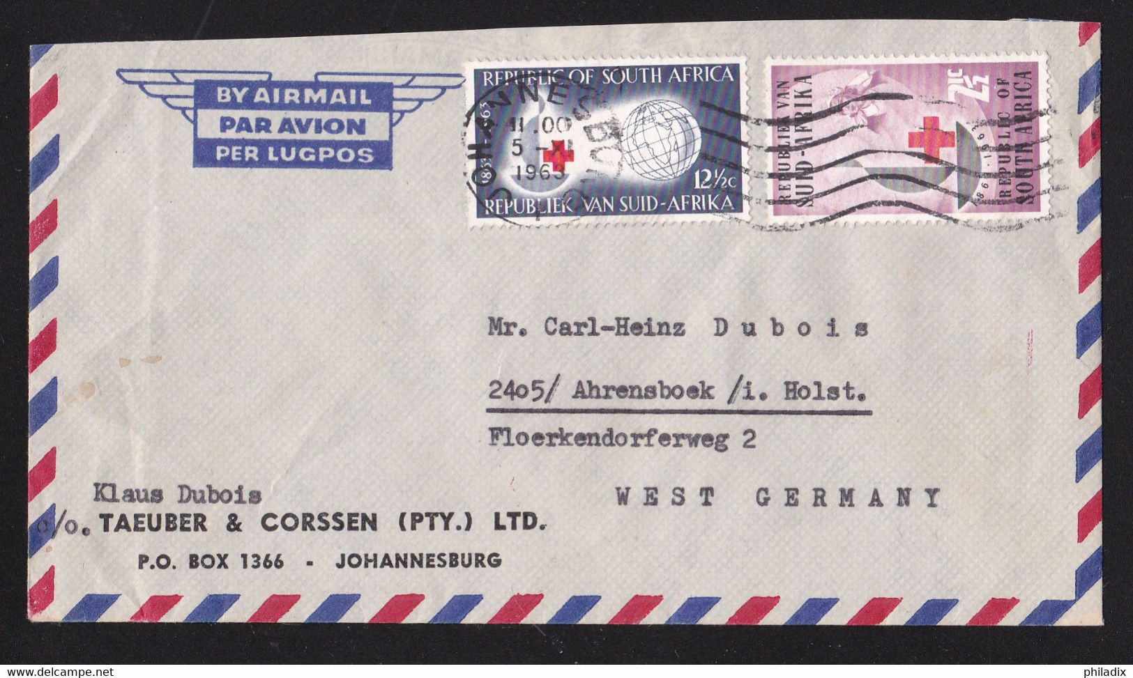 Südafrika Briefabschnitt 1963 (Blk-44) - Luftpost