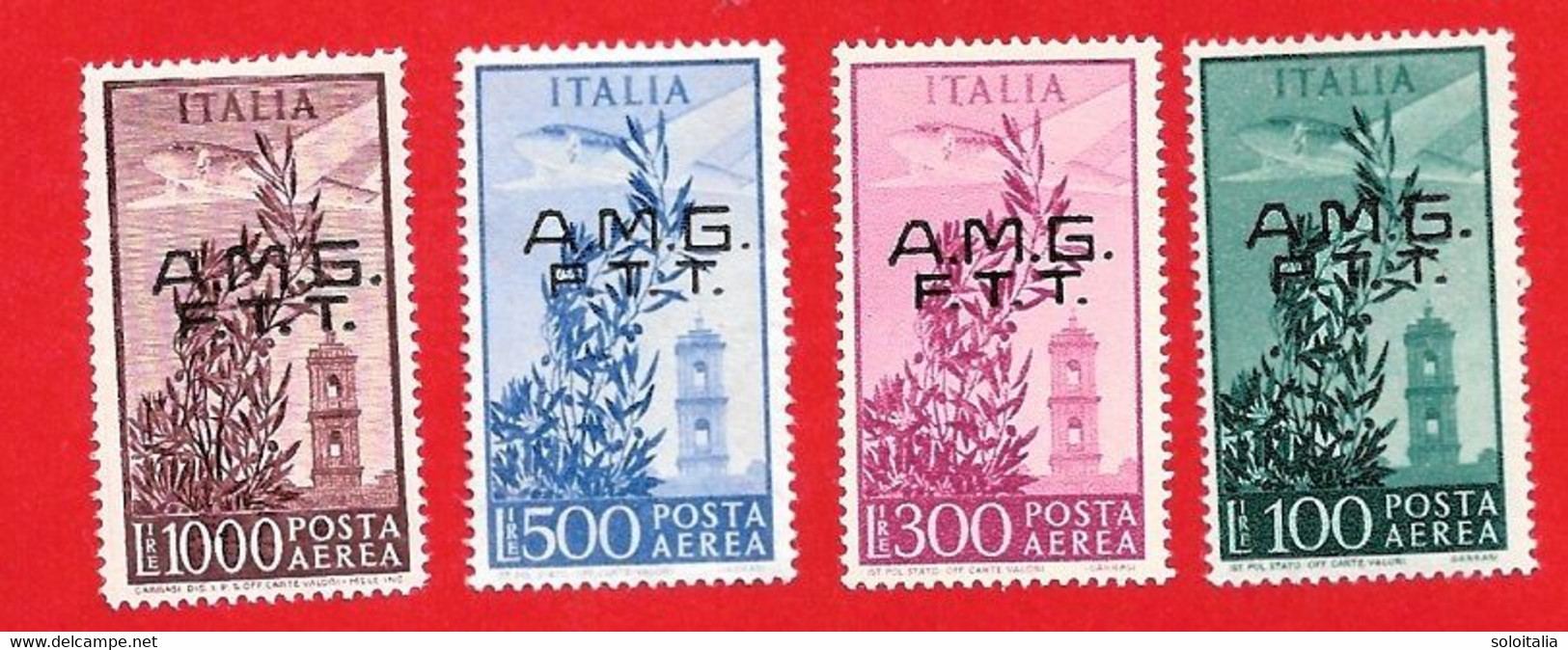 1948 (13-16) Serie Campidoglio Sovrastampati Su Due Righe - Nuovo MNH - Poste Aérienne