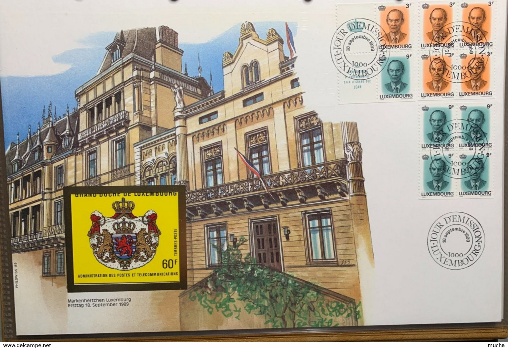 D32-  Carnet  Luxembourg 18.09.1989  FDC Grand Format - Carnets