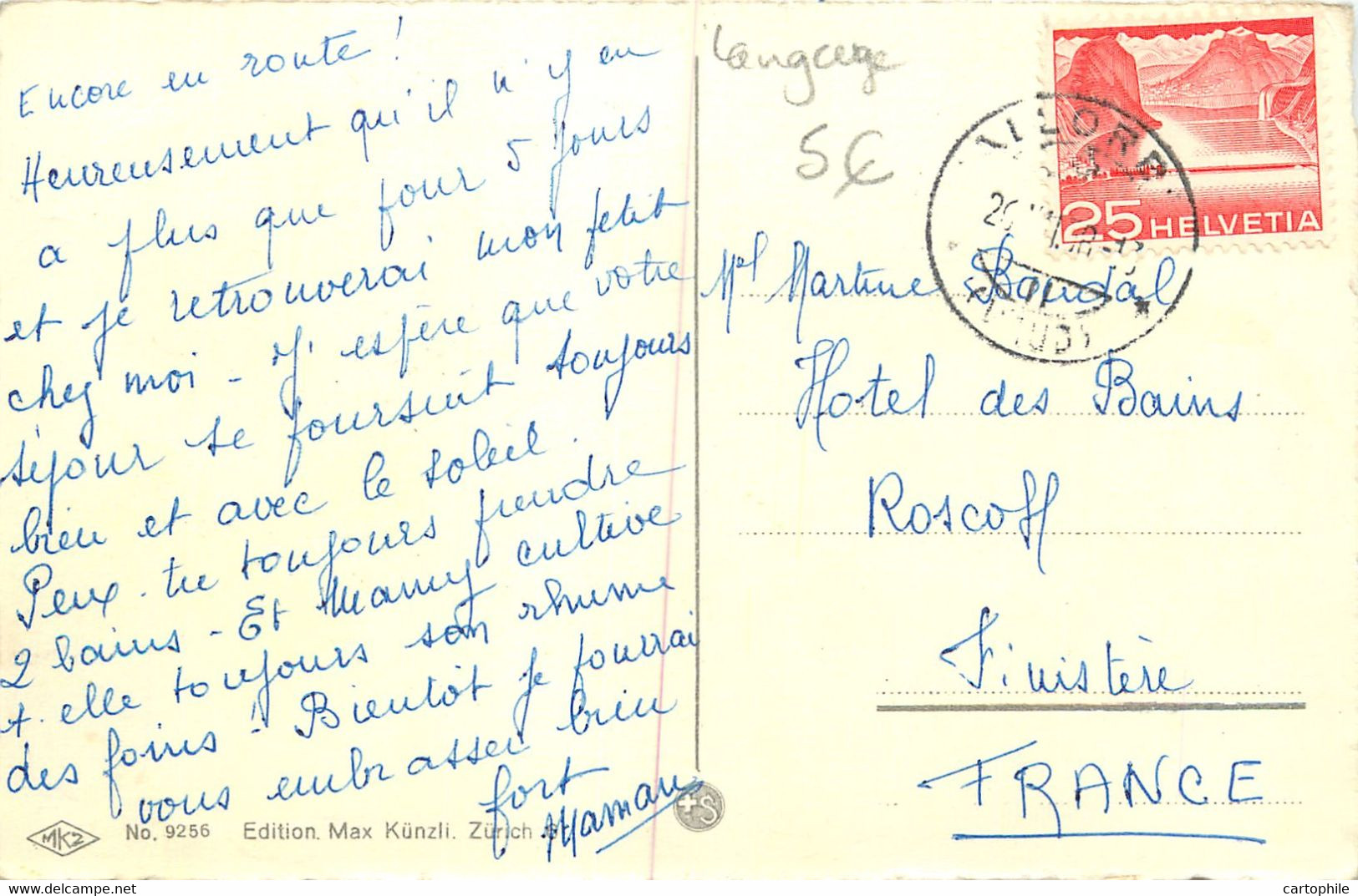 Le Langage Des Timbres - Suisse 1958 - Briefmarkensprache - Briefmarken (Abbildungen)