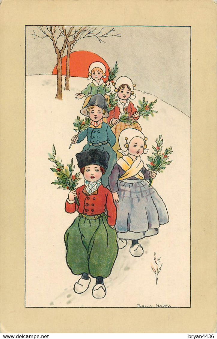 Florence HARDY - ILLUSTRATEUR - CUEILLETTE Du GUI - NOËL - CPA - TRES BON ETAT. - Hardy, Florence