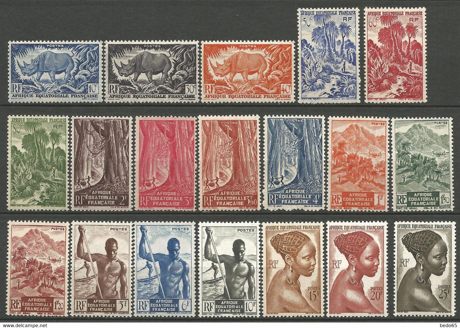 AEF Série Complète N° 208 à 226 NEUF ** LUXE SANS CHARNIERE / Sauf 224* / MNH - Ongebruikt