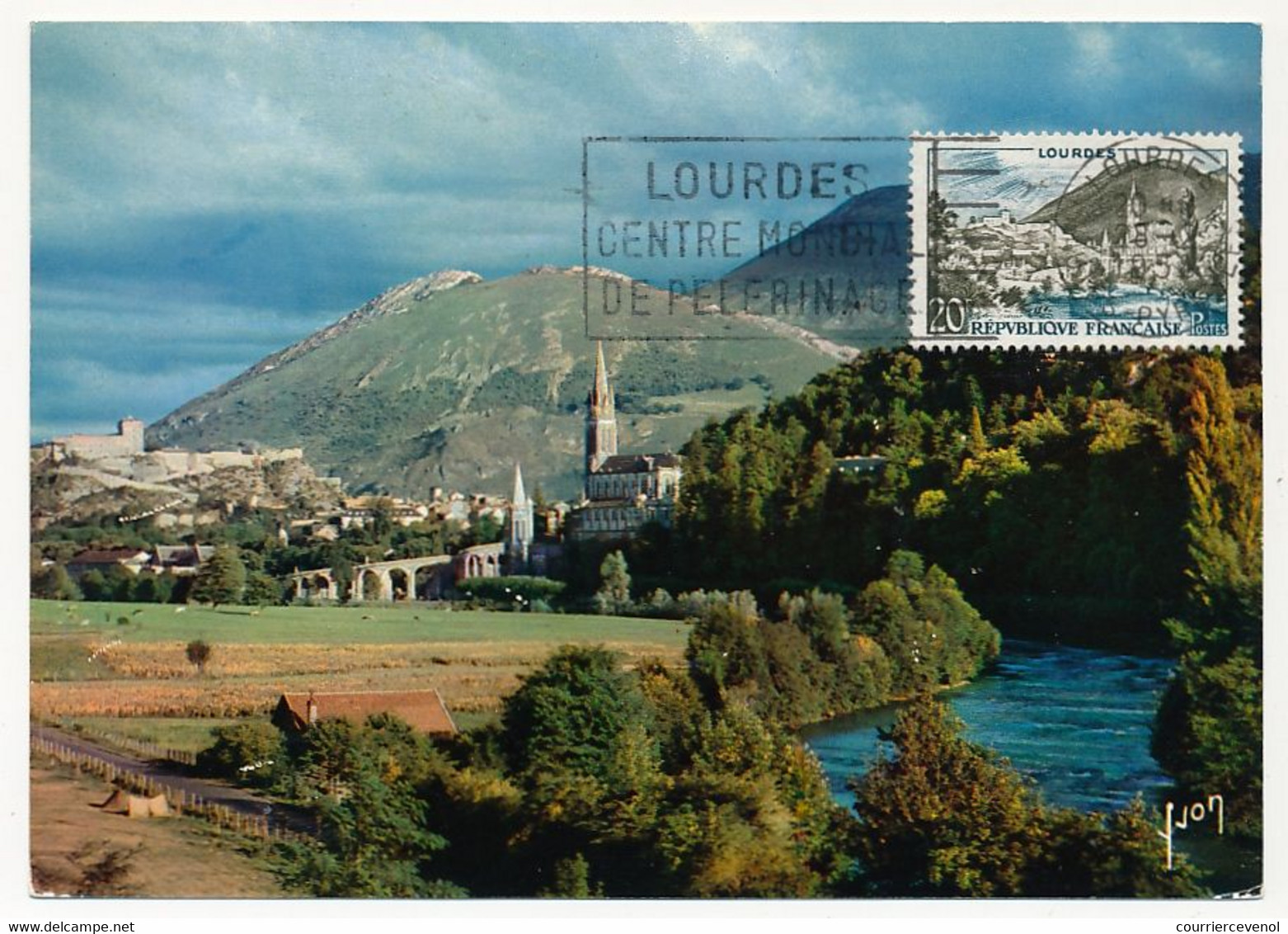 FRANCE - Carte Maximum - 20f LOURDES - OMEC Concordante 1958 - 1950-1959