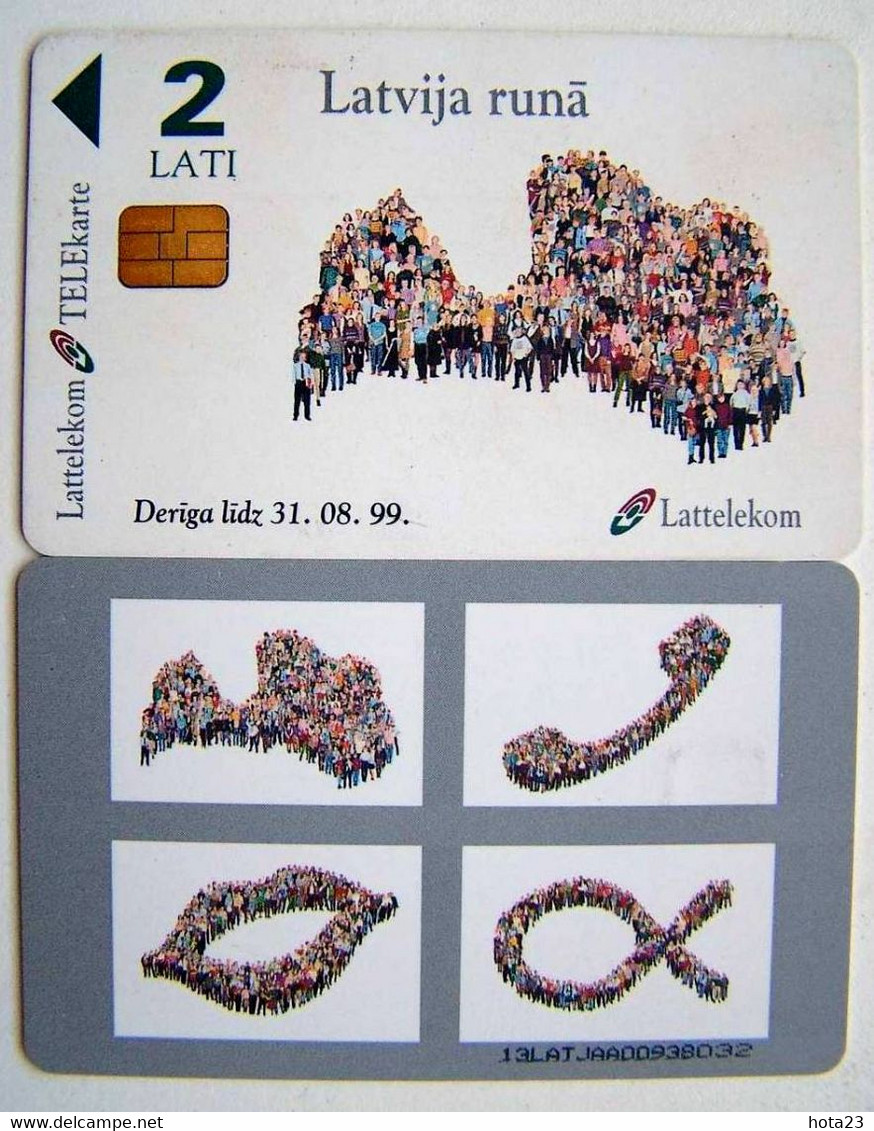 Lettonie Lettland  , Lettonia 2 Lati Chip Phone Card MAP Of LATVIA Carte Karte 1999  Year - Latvia