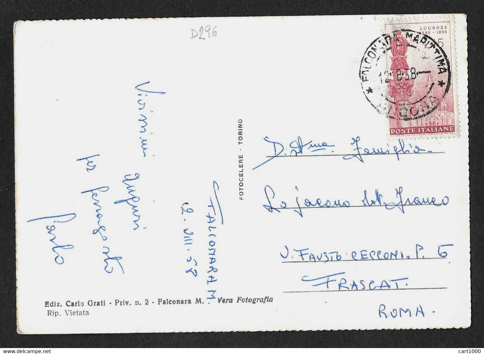 FALCONARA MARITTIMA VIA IV NOVEMBRE VG. 1958 ANCONA N°D296 - Ancona