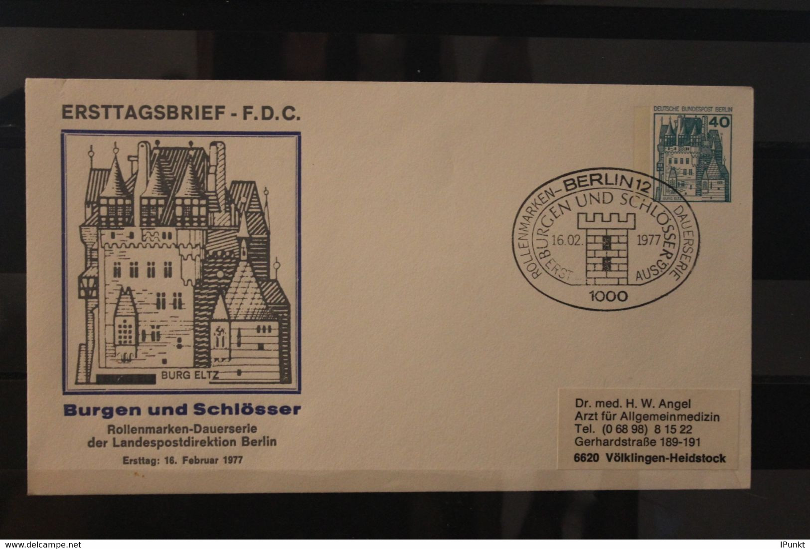 Berlin 1977, Ganzsache Freimarken: Burgen Und Schlösser, 40 Pf, Burg Eltz, MiNr. 535, PU 70/6, ESST - Privatumschläge - Gebraucht