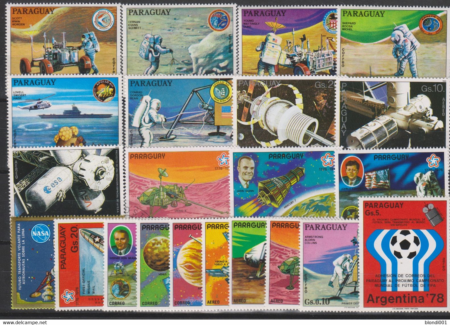 SPACE - Paraguay - Lot-22v MNH - Collections