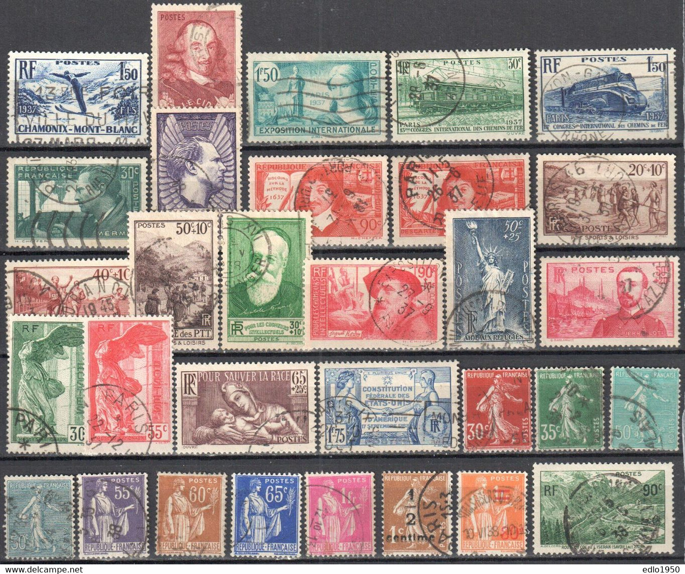 France 1937 Year Set - Used - Oblitéré - ....-1939