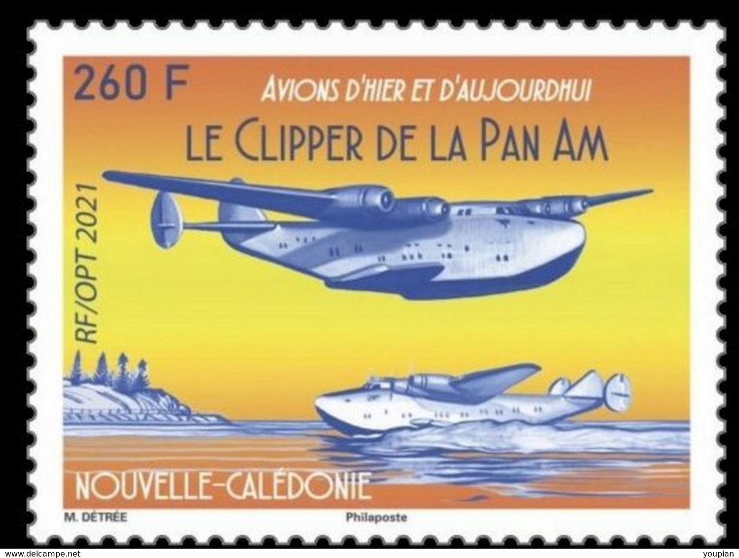 New Caledonia 2021, Clipper Of Pan American World Airways, MNH Single Stamp - Unused Stamps