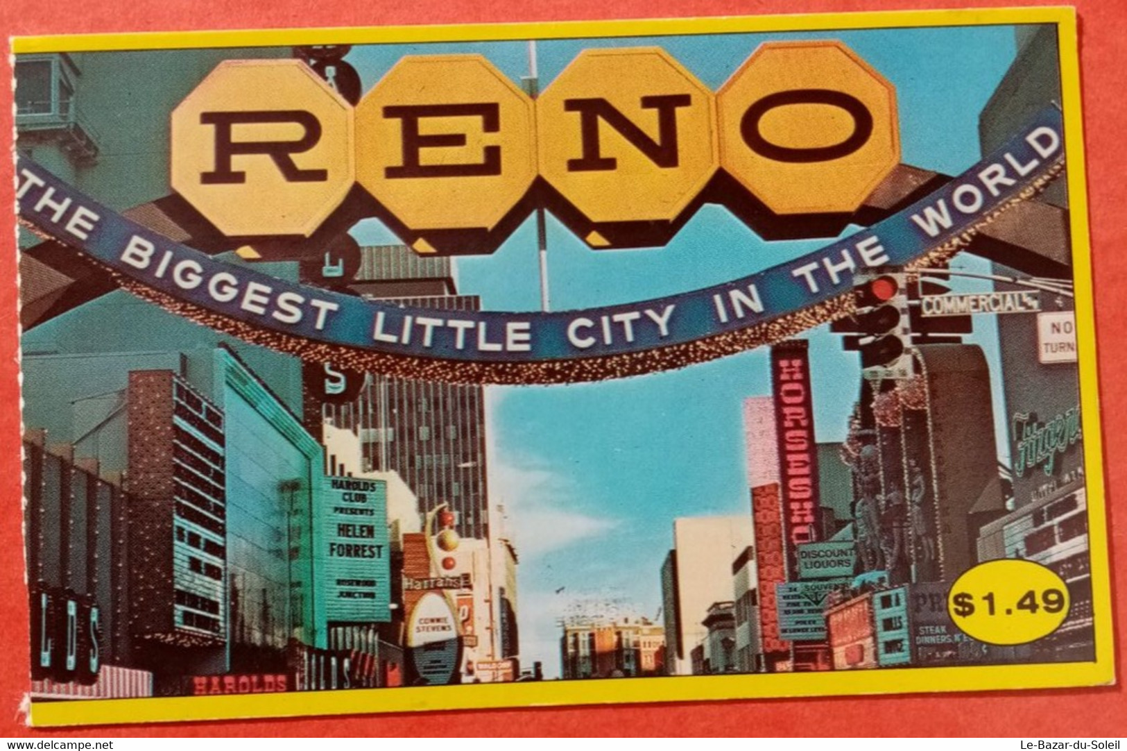 CP, états Unis, RENO At Night From The Famous Arch Looking Down Virginia Street Nevada - Reno