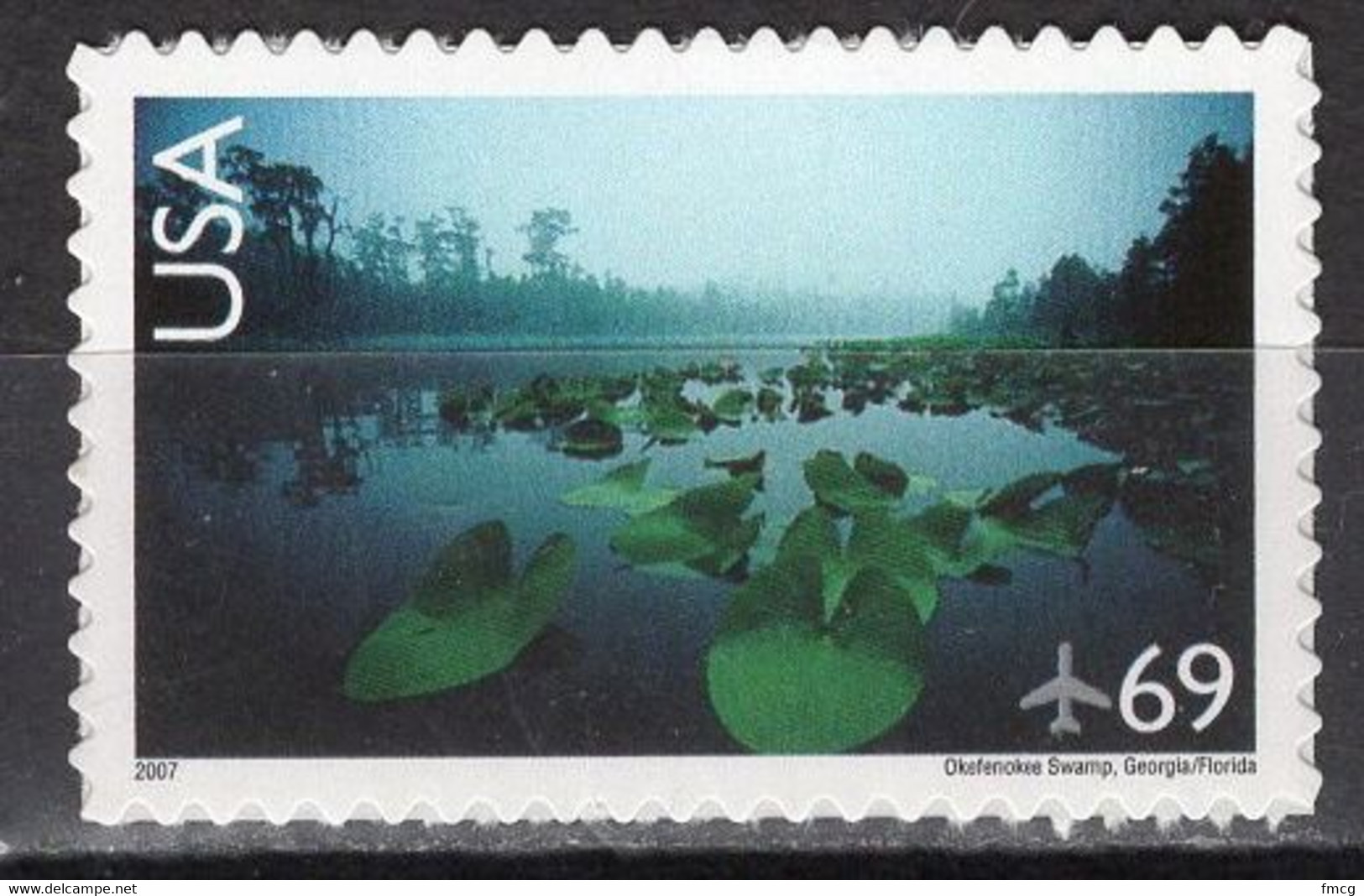 2007 69 Cents Airmail, Okefenokee Swamp, Mint Self Adhesive - Neufs