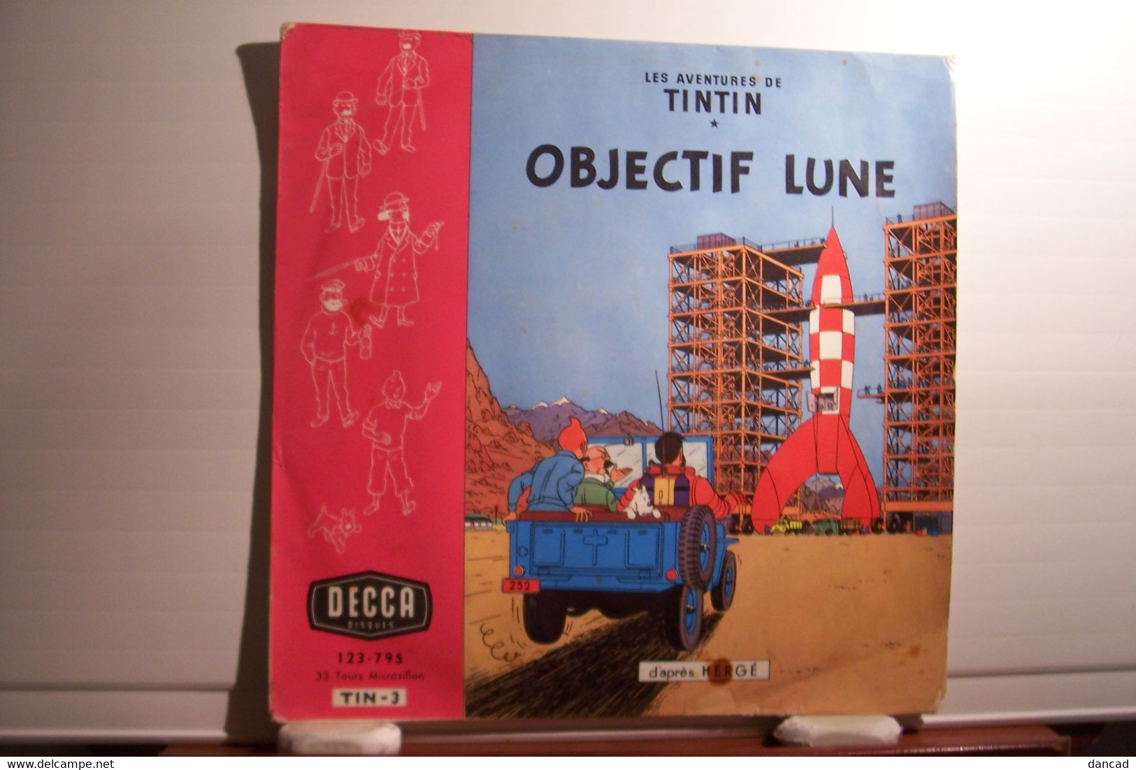 TINTIN -OBJECTIF  LUNE  - 33 Tours - 25 Cm -  ( En L'état  )  ( Pas De Reflet Sur L'original ) - Bambini