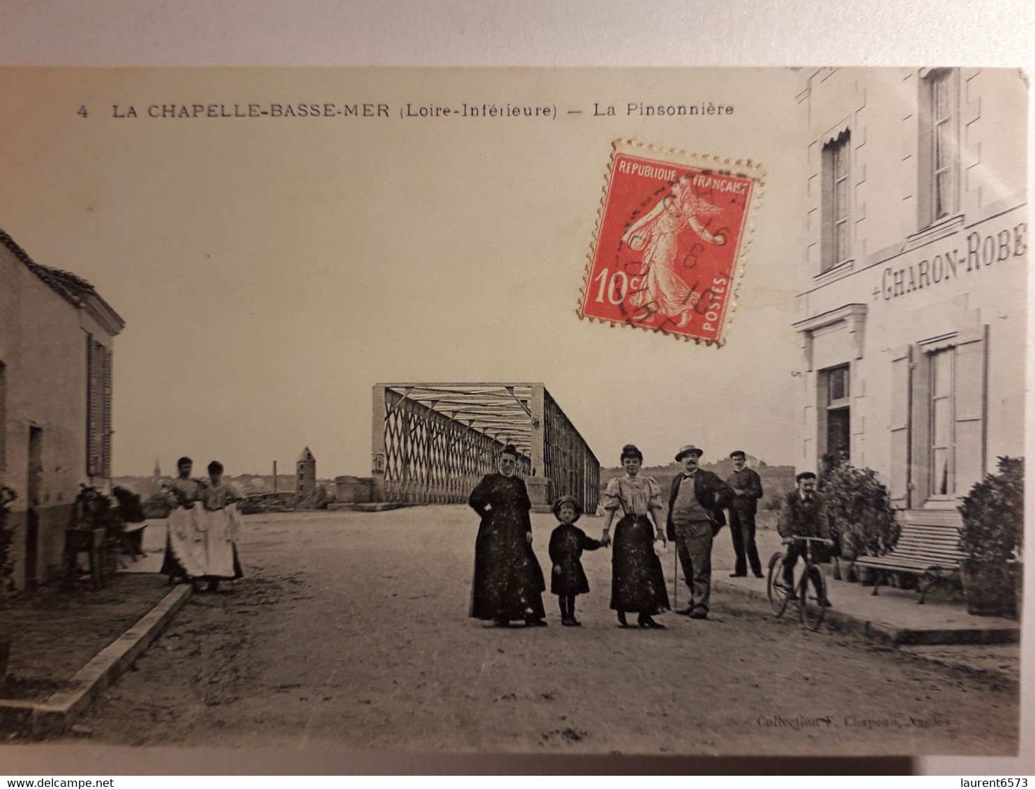 Carte Postal De La Chapelle-Basse-Mer, 44, Superbe Animation, La Pinsonnière, Hôtel Charron - La Chapelle Basse-Mer