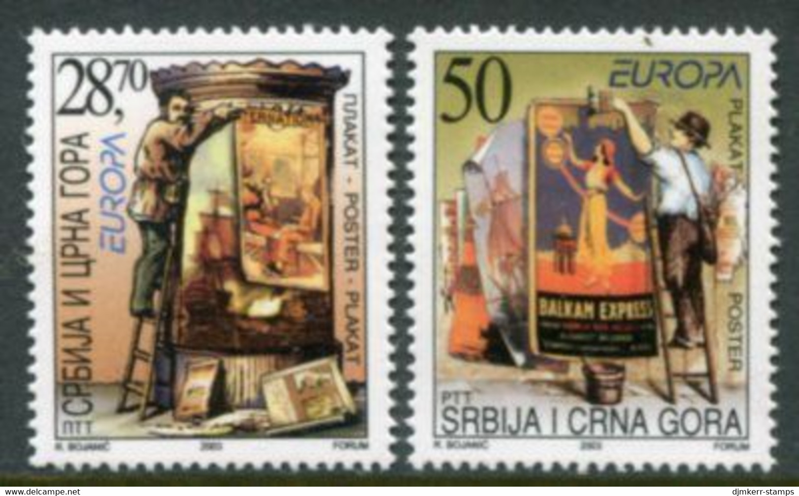 YUGOSLAVIA (Serbia & Montenegro) 2003 Europa: Poster Art MNH / **.  Michel 3114-15 - Unused Stamps