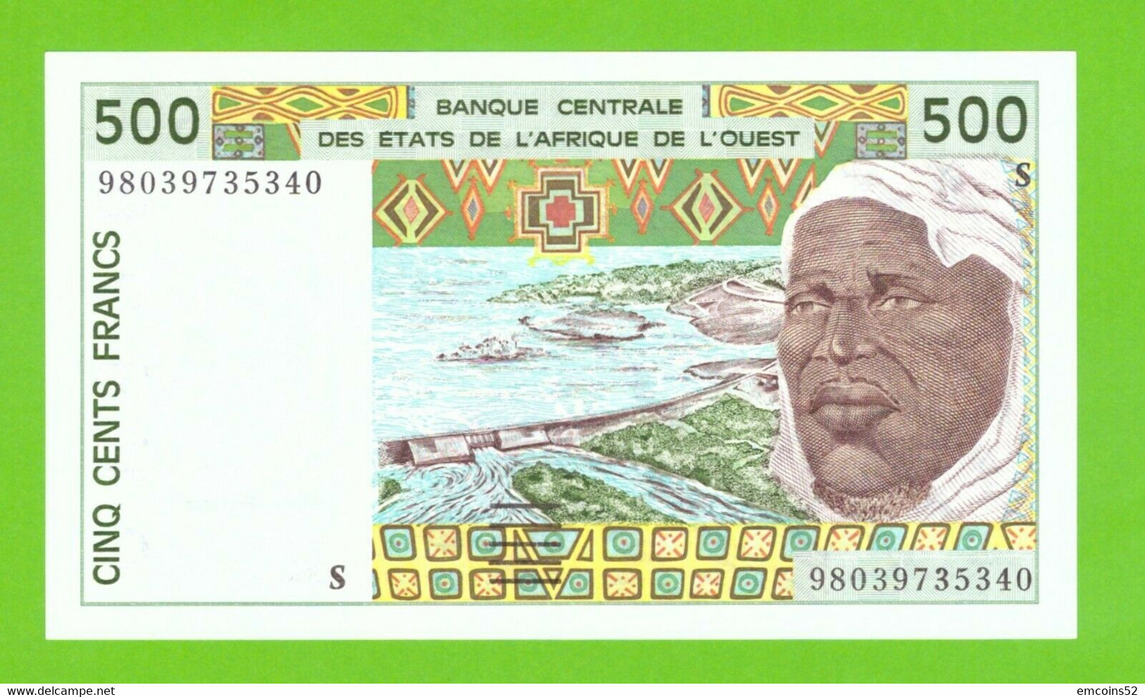 GUINEA BISSAU W.A.S. 500 PESOS 1998  P-910Sc  UNC - Guinea-Bissau