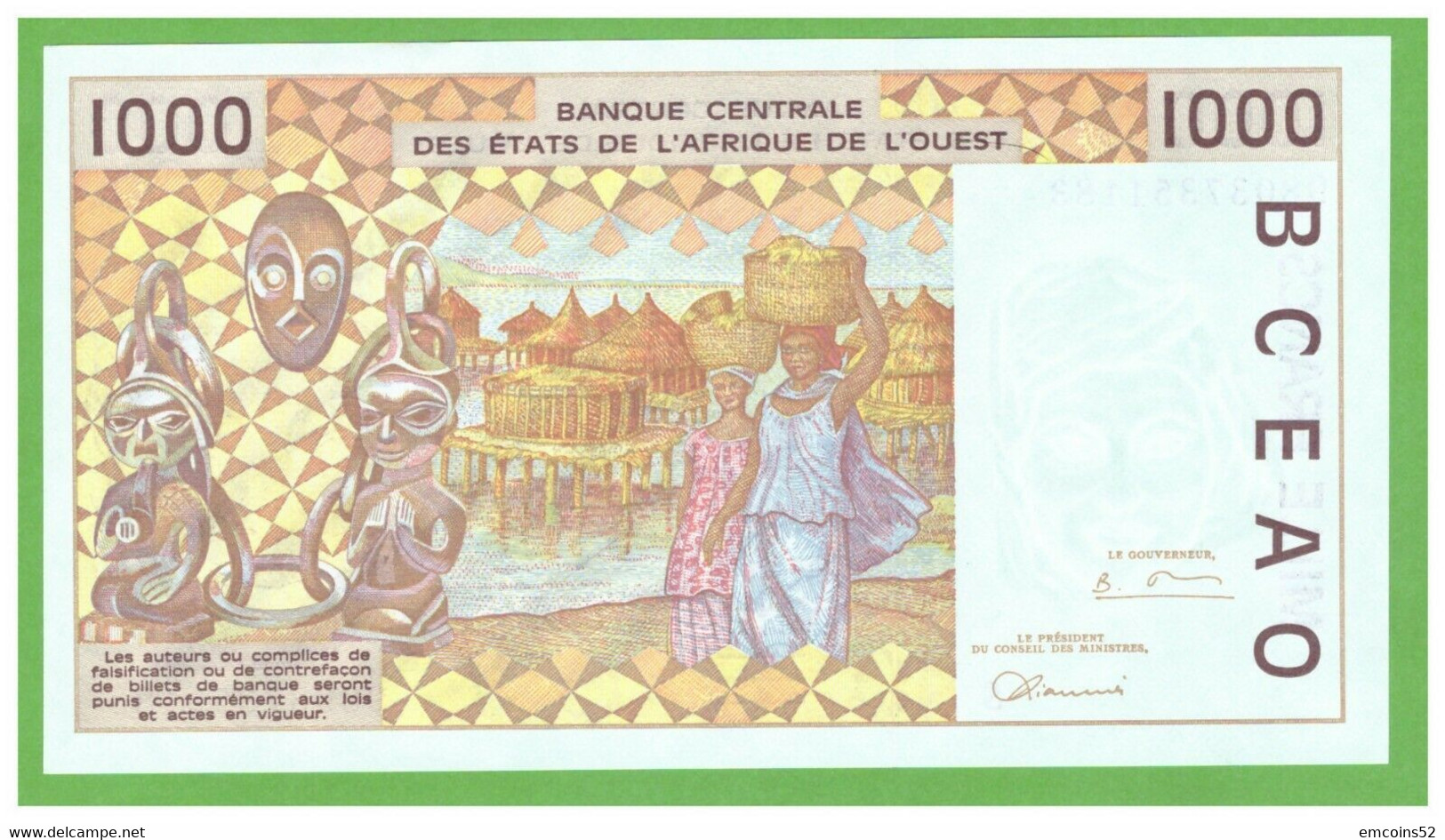 GUINEA BISSAU W.A.S. 1000 PESOS 1998  P-911Sb  UNC - Guinea–Bissau