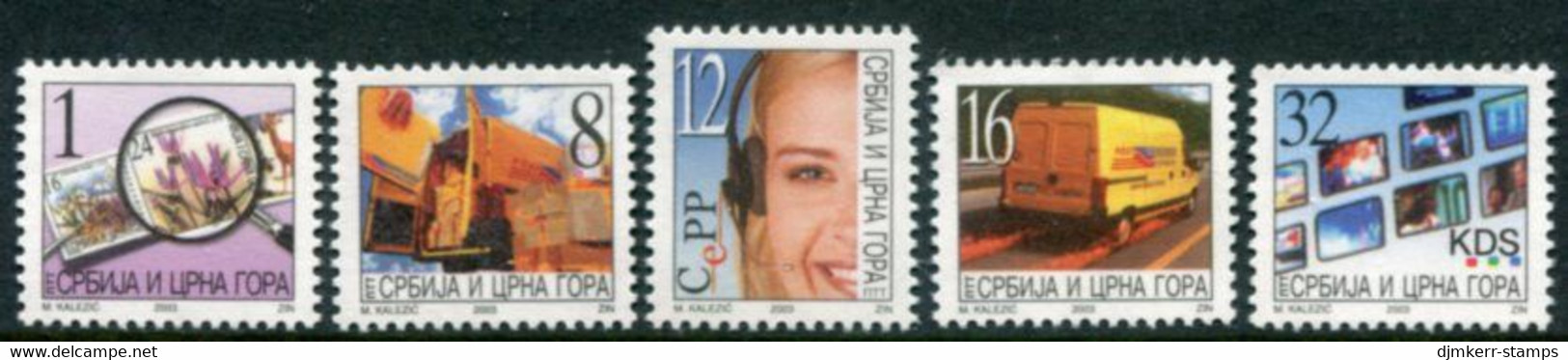 YUGOSLAVIA (Serbia & Montenegro) 2003 Definitive: Postal Services MNH / **  Michel 3133-37 - Ongebruikt