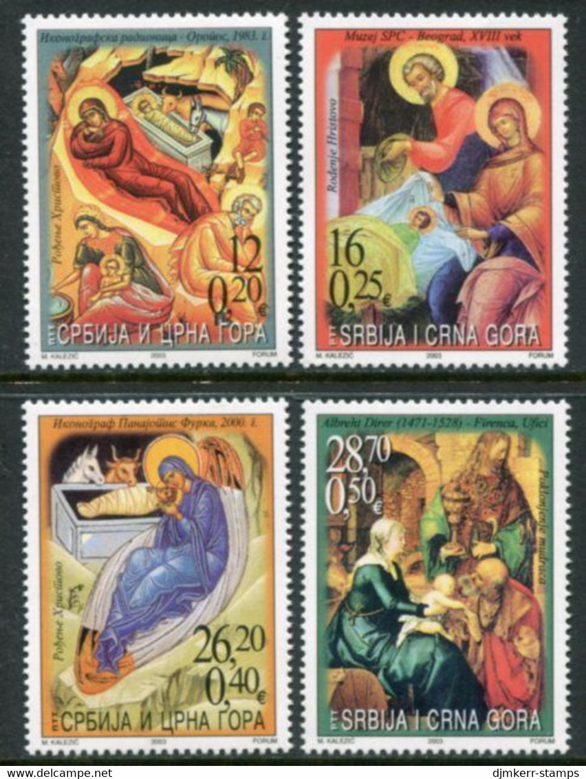 YUGOSLAVIA (Serbia & Montenegro) 2003 Christmas: Ikons MNH / **  Michel 3163-66 - Neufs