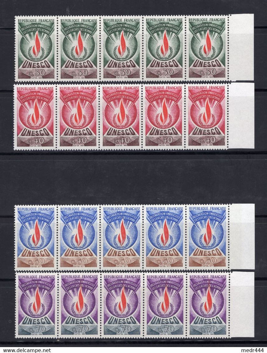 France 1969 - UNESCO - Strip Of 5 Stamps 4v - Complete Set - MNH** -  Superb*** - Collections