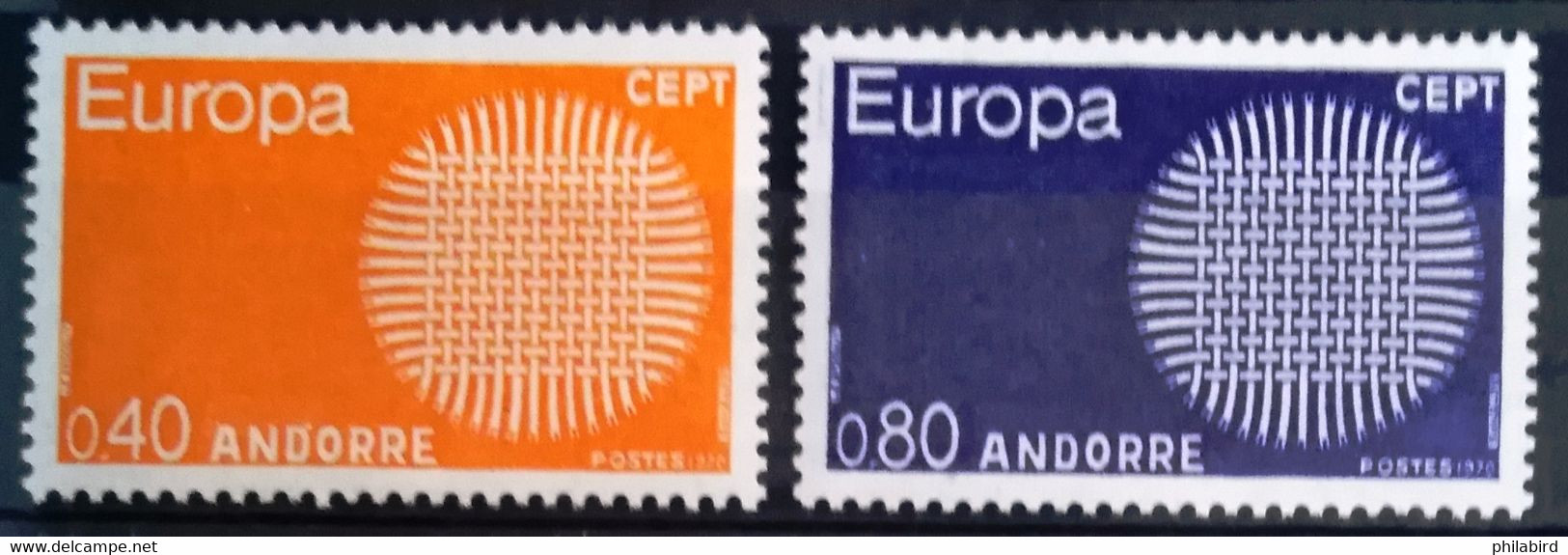 EUROPA 1970 - ANDORRE FRANCAIS                    N° 202/203                       NEUF** - 1970