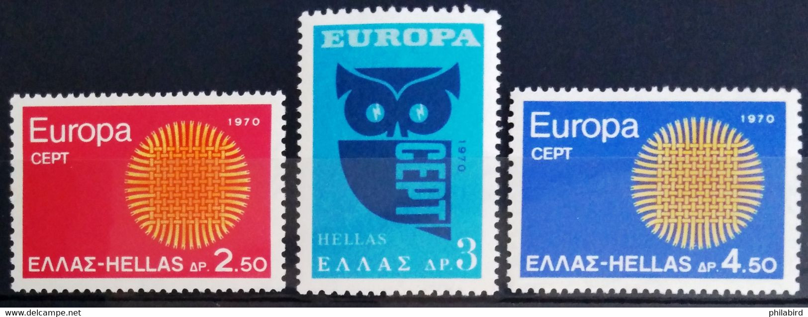 EUROPA 1970 - GRECE                    N° 1020/1022                       NEUF** - 1970