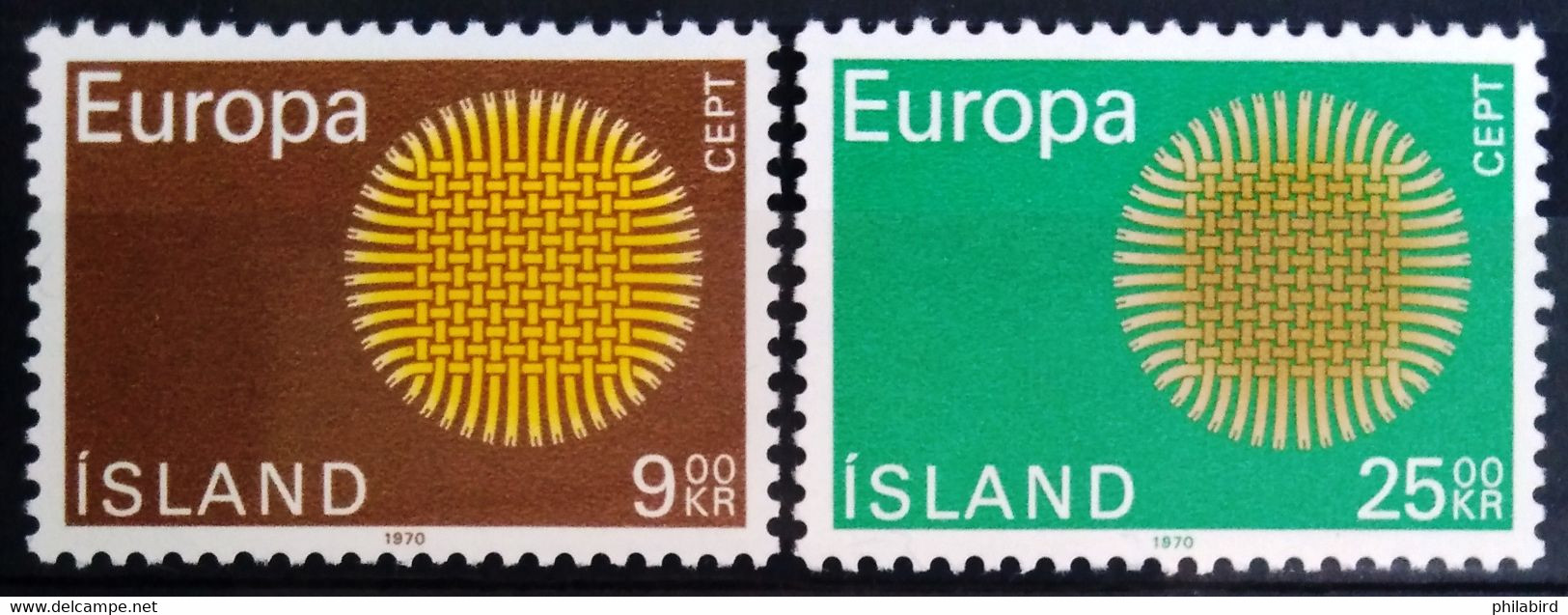 EUROPA 1970 - ISLANDE                    N° 395/396                       NEUF* - 1970