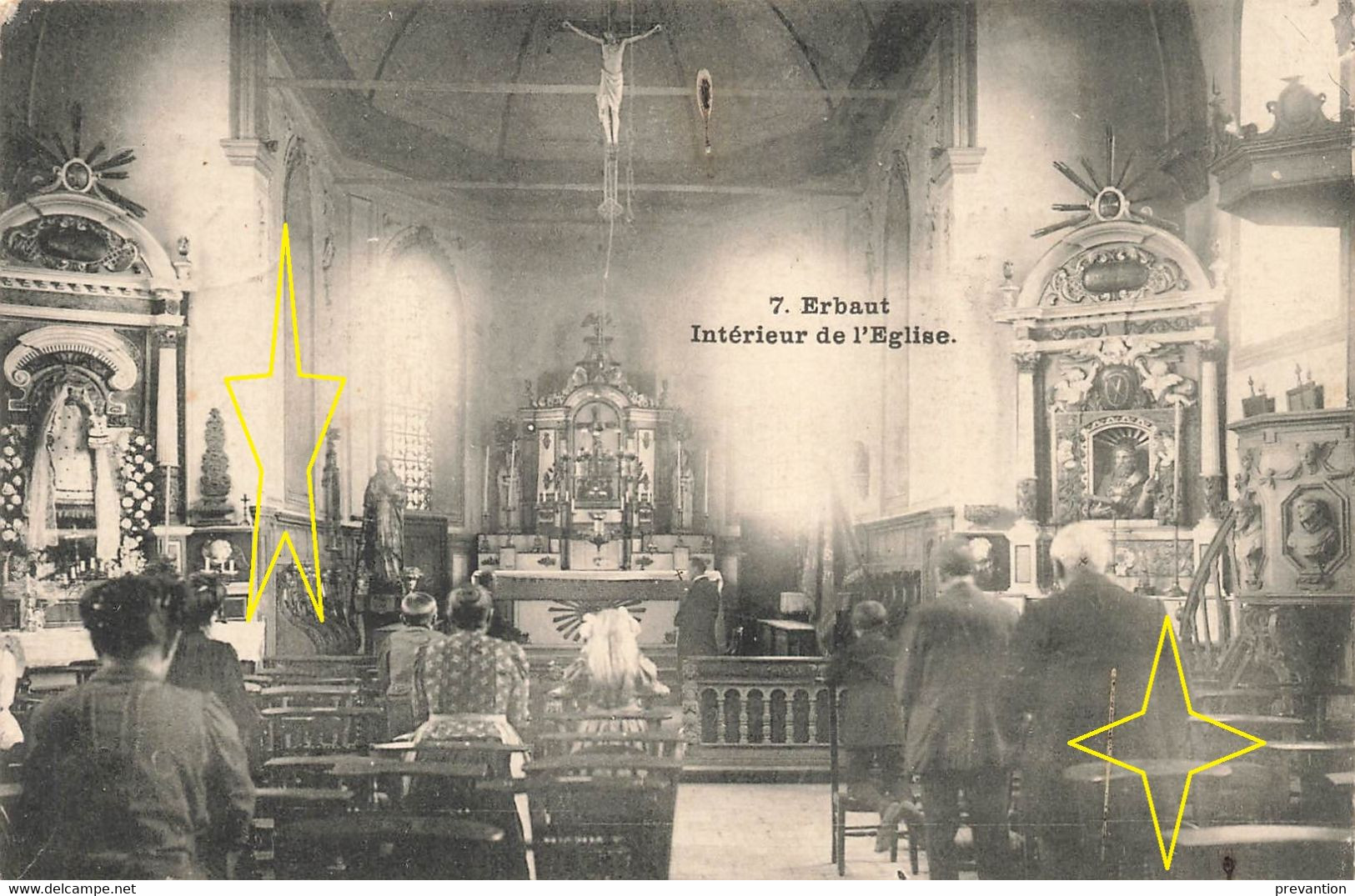 ERBAUT - Intérieur De L'Eglise - Carte Animée Et Circulé En 1911 - Jurbise