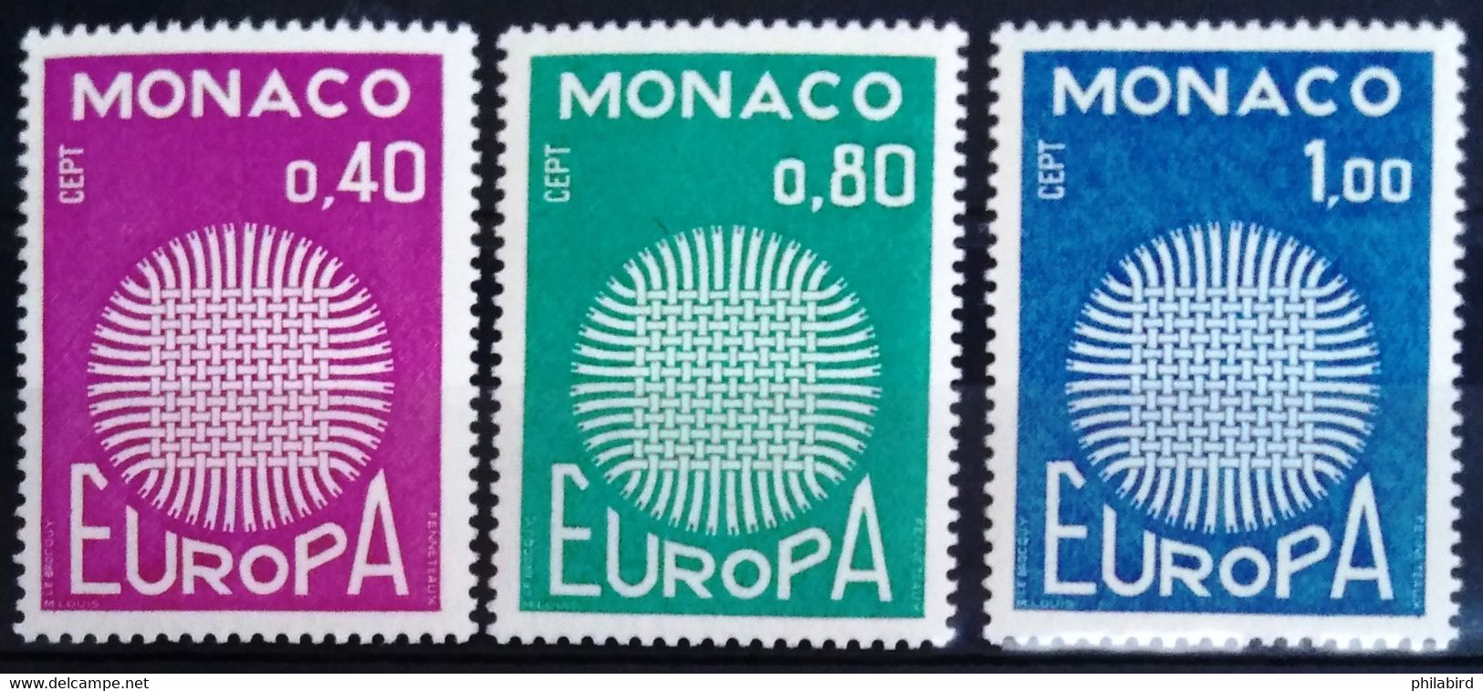 EUROPA 1970 - MONACO                    N° 819/821                       NEUF* - 1970