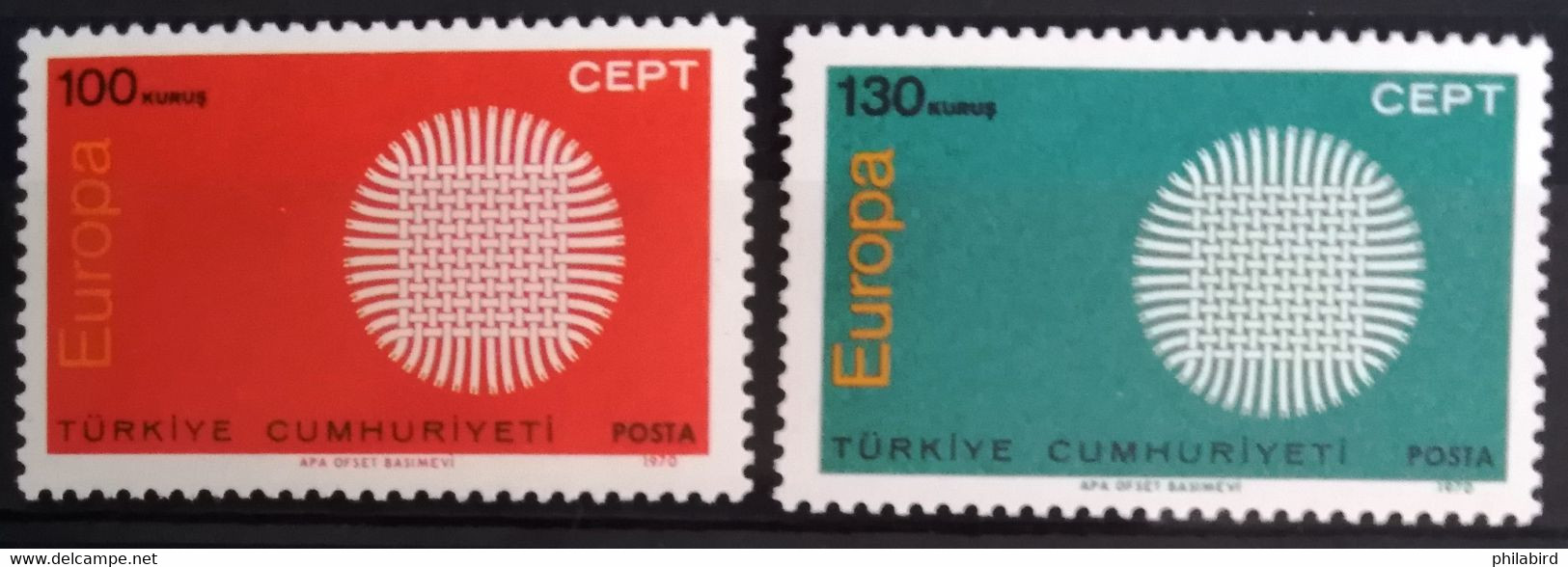 EUROPA 1970 - TURQUIE                    N° 1952/1953                      NEUF** - 1970