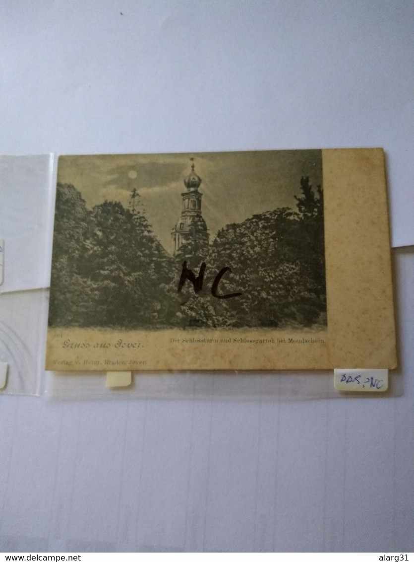 Deutschland.jever.schlossturm Und Schlossgarten Bei Mondschein.small Yellow Marks.1 Or 2 Cards E7 Reg Post - Jever