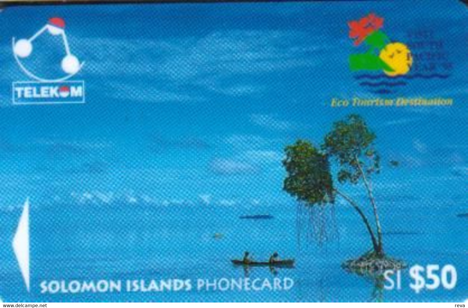 SOLOMON ISLANDS $50 CANOE PEOPLE  GPT CODE: SOL-12  WITH SP LOGO HIGH CV USED READ DESCRIPTION !! - Salomon