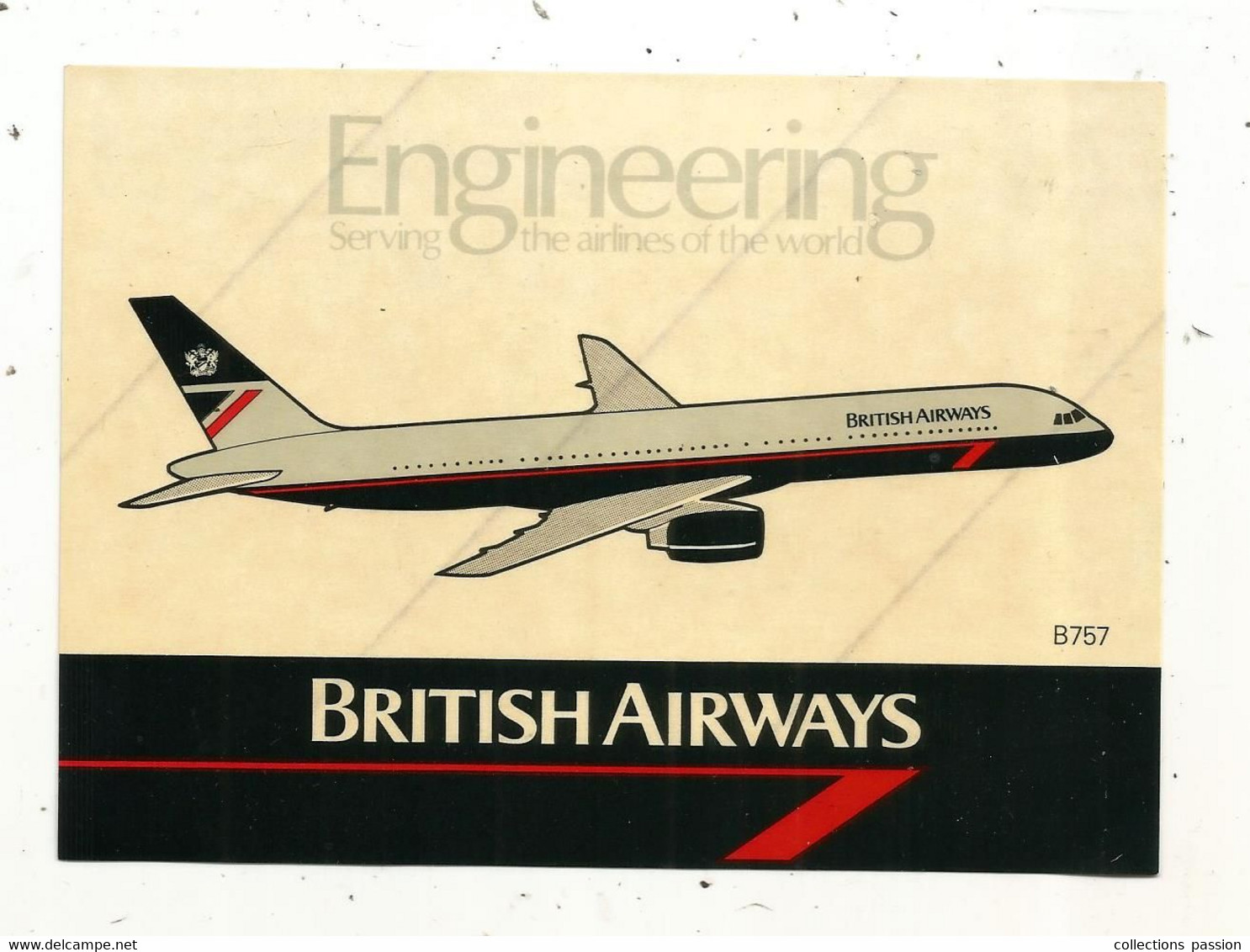 Autocollant, 150 X 105 Mm, Aviation, BRITISH AIRWAYS ,Engineering , B757 , Avion, Frais Fr 1.65 E - Aufkleber