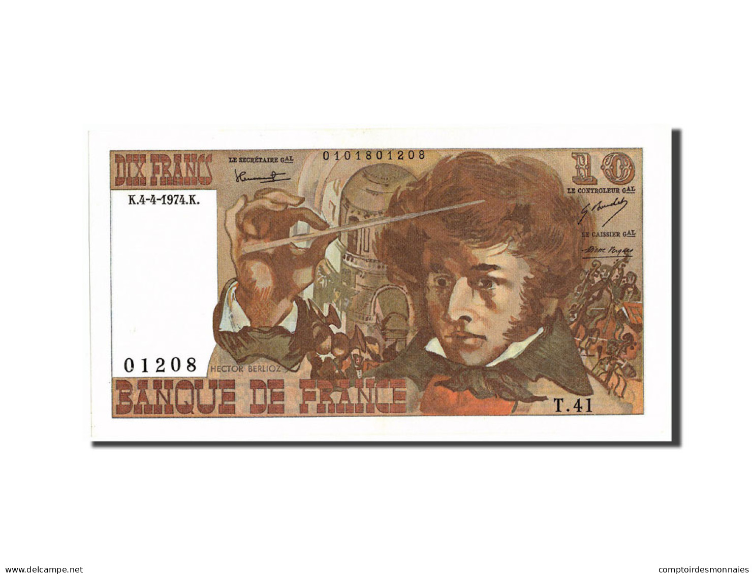 Billet, France, 10 Francs, 10 F 1972-1978 ''Berlioz'', 1974, 1974-04-04, SUP+ - 10 F 1972-1978 ''Berlioz''