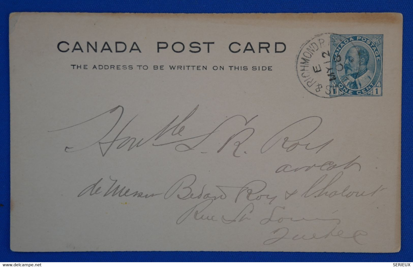 O3 CANADA BELLE CARTE 1906 VOYAGEE RICHMOND A QUEBEC + AFFRANCHISSEMENT PLAISANT - Lettres & Documents