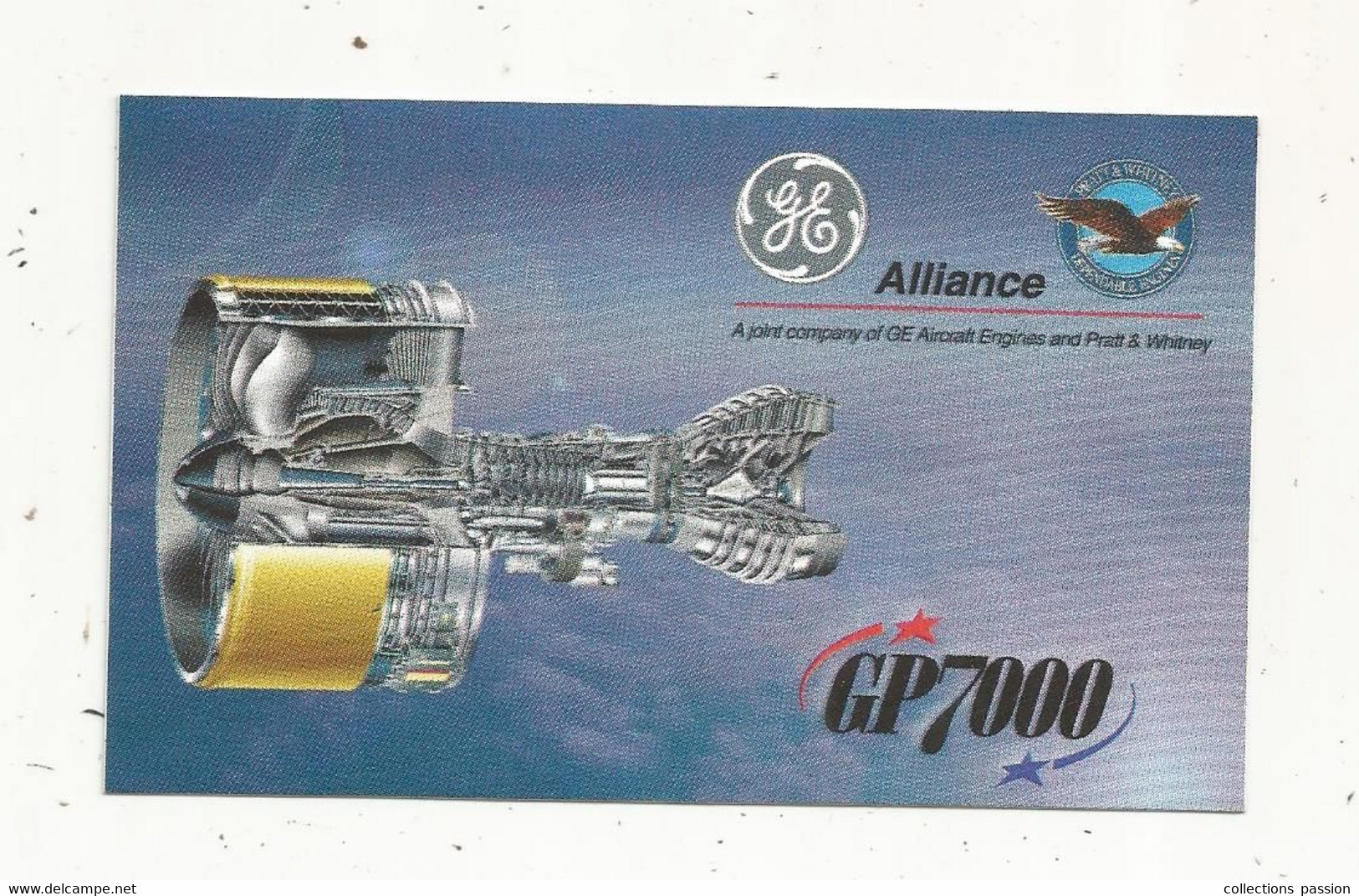 Autocollant, 120 X 75 Mm, AVIATION , Moteur GP7000 ,ALLIANCE : Joint Company Of GE Aircraft Engines And Pratt & Whitney - Pegatinas