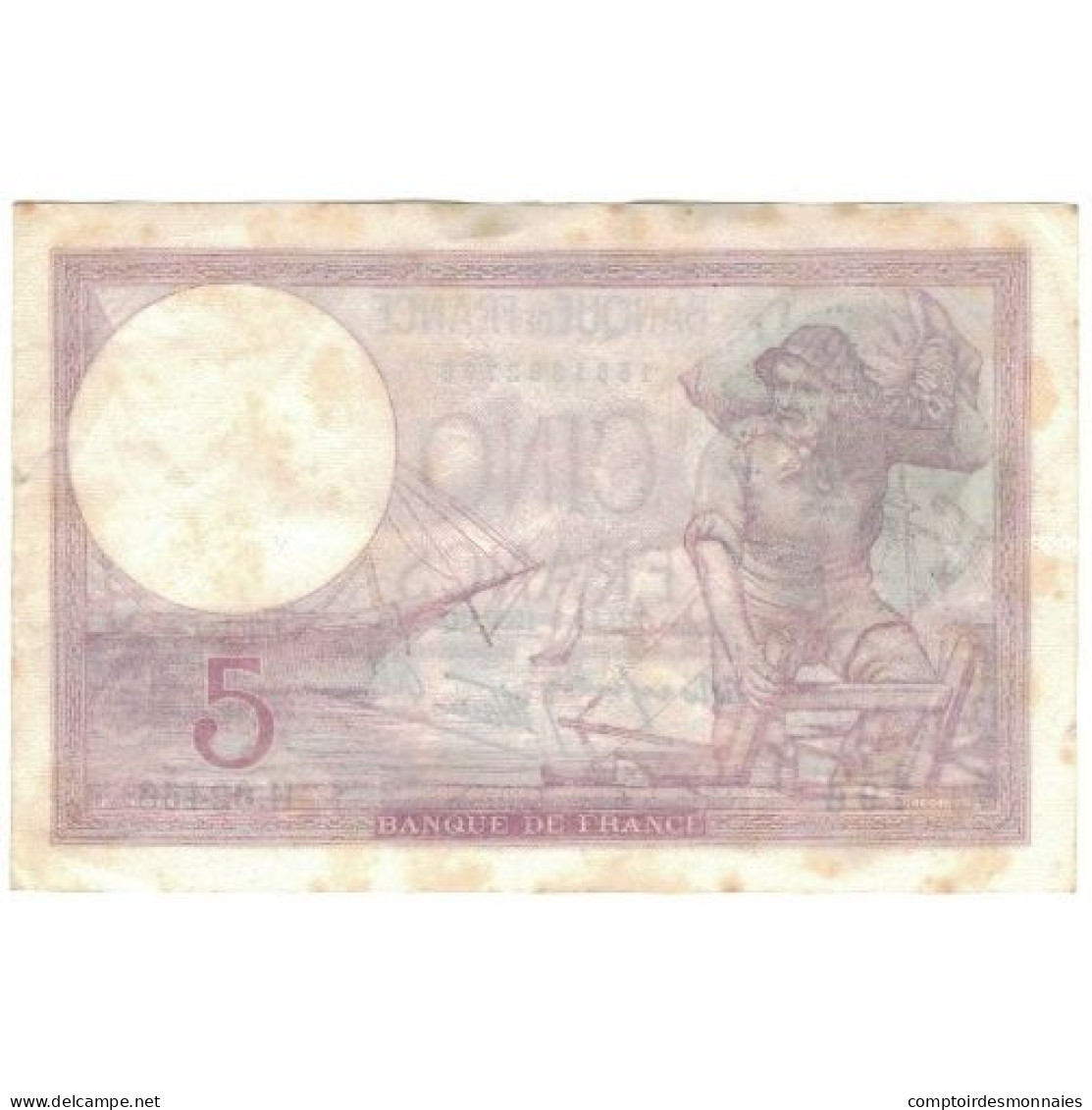 France, 5 Francs, 1939, 1939-09-14, TB, Fayette:4.8, KM:83 - 5 F 1917-1940 ''Violet''