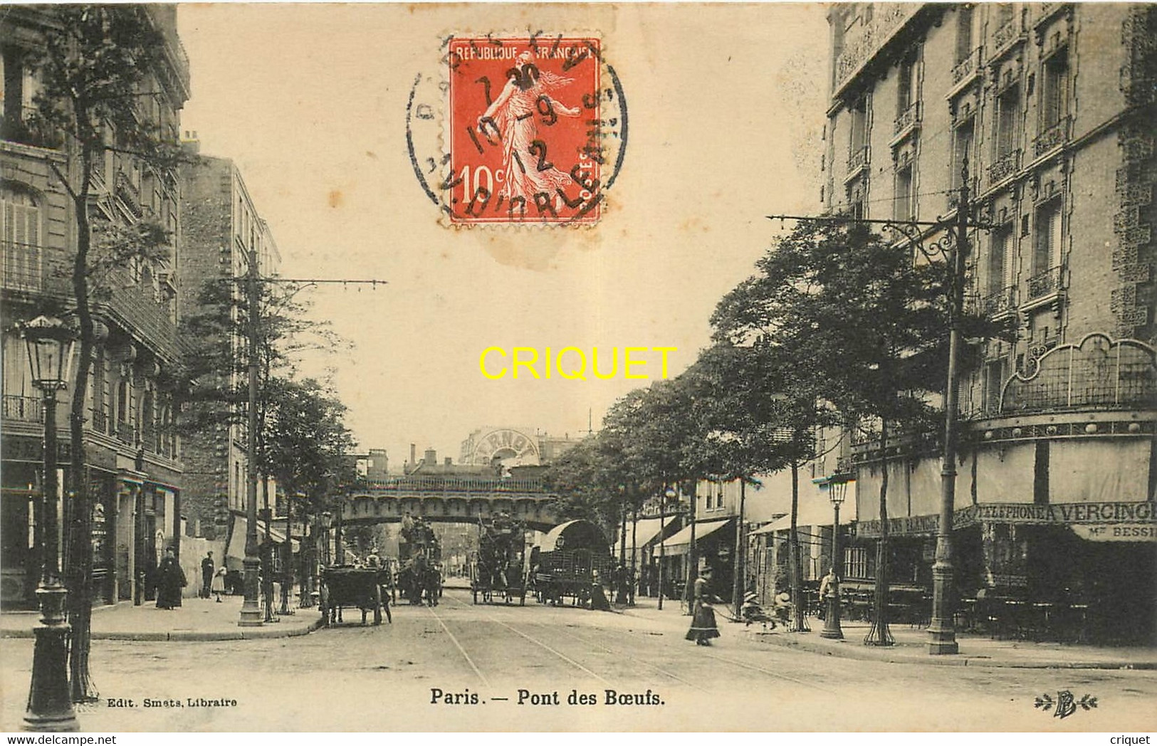 Paris, Pont Des Boeufs, Affranchie 1912, Charrettes, Diligences ... - Distretto: 14