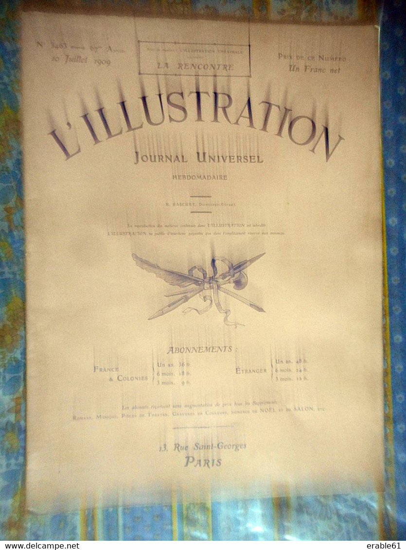 L' ILLUSTRATION 10/07 1909 ZEPPELIN AEROPLANE DIRIGEABLE MARQUIS DE GALLIFFET NIGER TCHAD DALLOL MAOURI LYON - L'Illustration